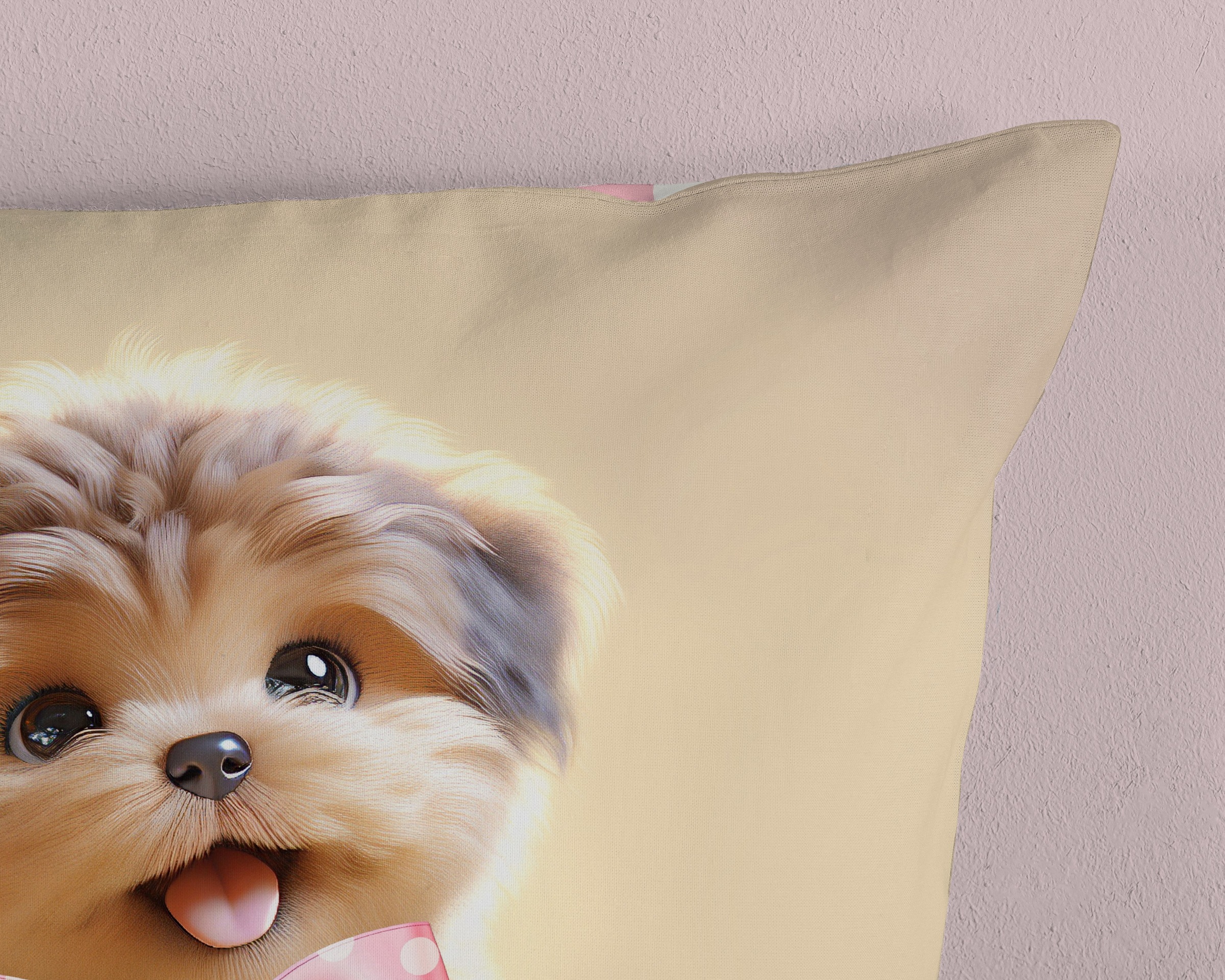 PURE luxury collection Kinderbettwäsche »Bobi«, Mikrofaser, 135x200, 2 Teilig, Wendeoptik, Kind, Hund, Welpe