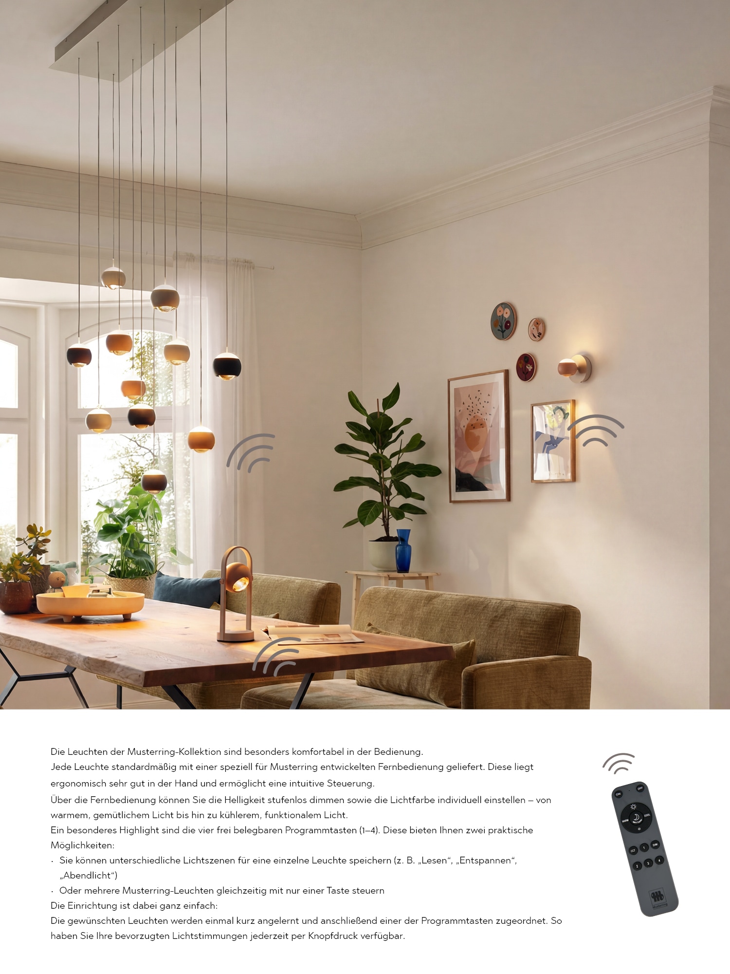 Musterring LED Pendelleuchte »CANNON, 1-flammige LED Hängelampe 5W 500Lumen 2300-4000K CCT« LED-Board 1 Stk. Farbwechsler | warmweiß - kaltweiß mit Fernbedienung, stufenlos höhenverstellbar max 195cm dimmbar Memory