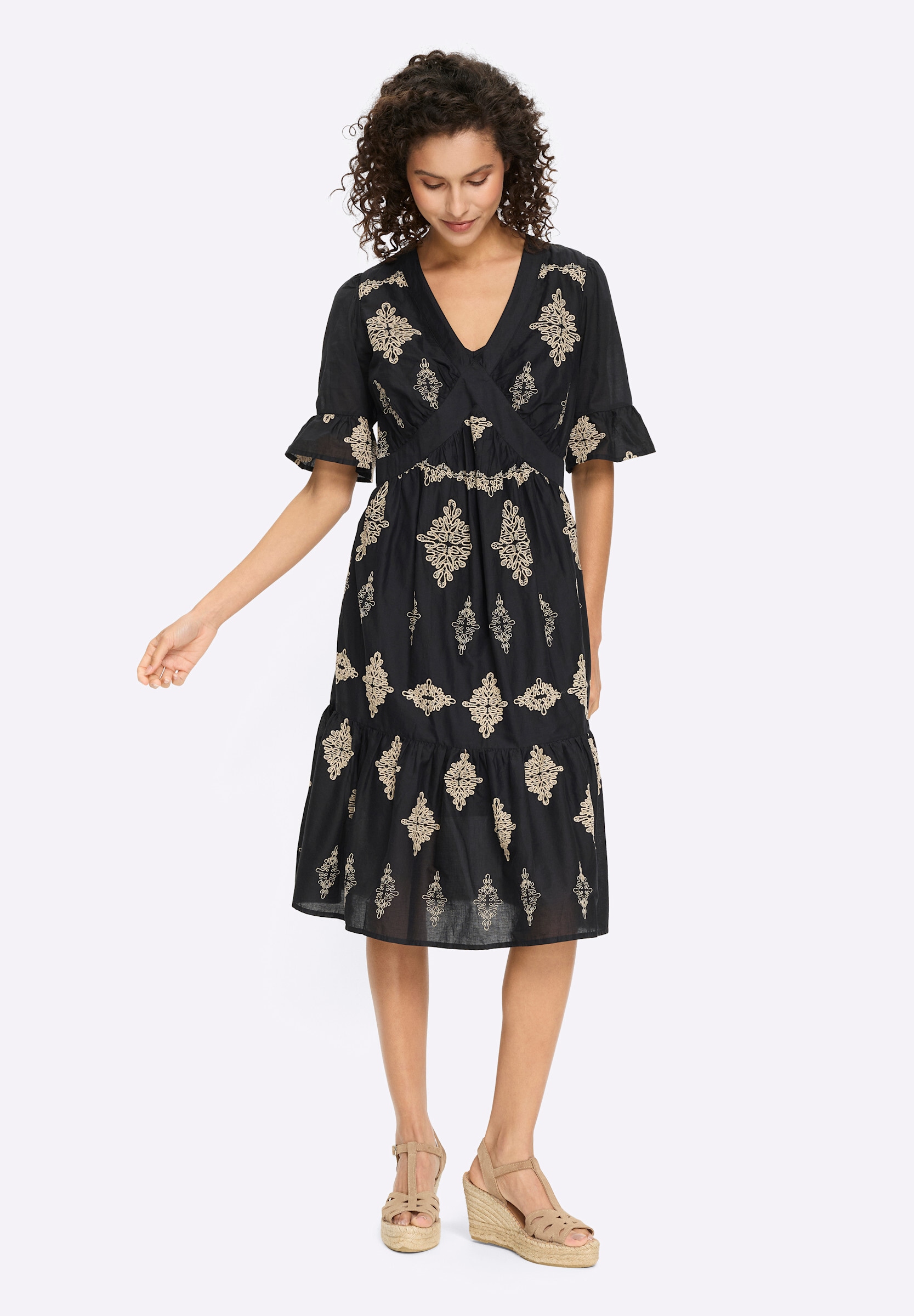 heine Sommerkleid »Kleid Baumwollkleid mit floralem Druck« Ohne Taschen