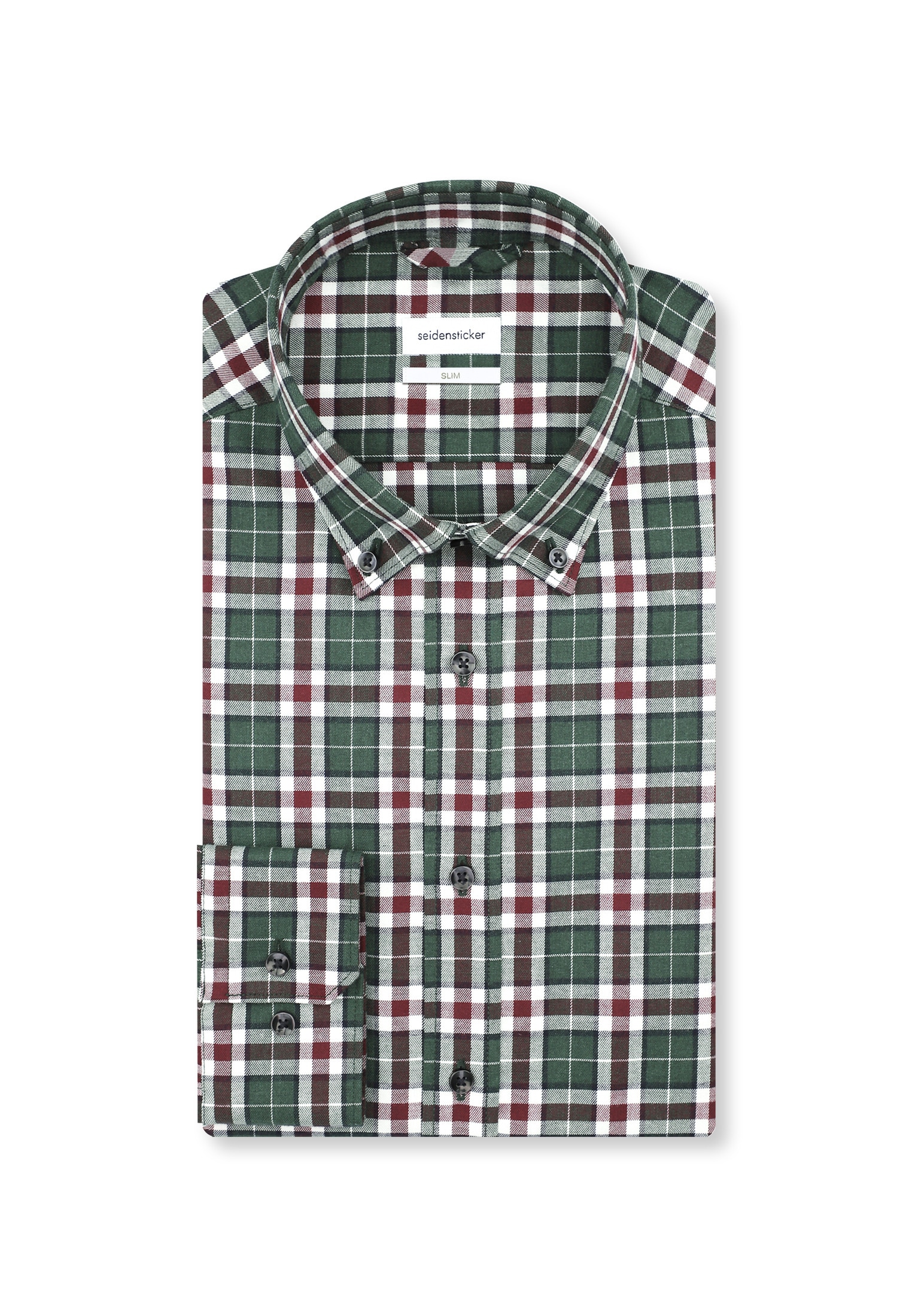 seidensticker Flanellhemd »Slim« Slim Langarm Button-Down-Kragen Karo