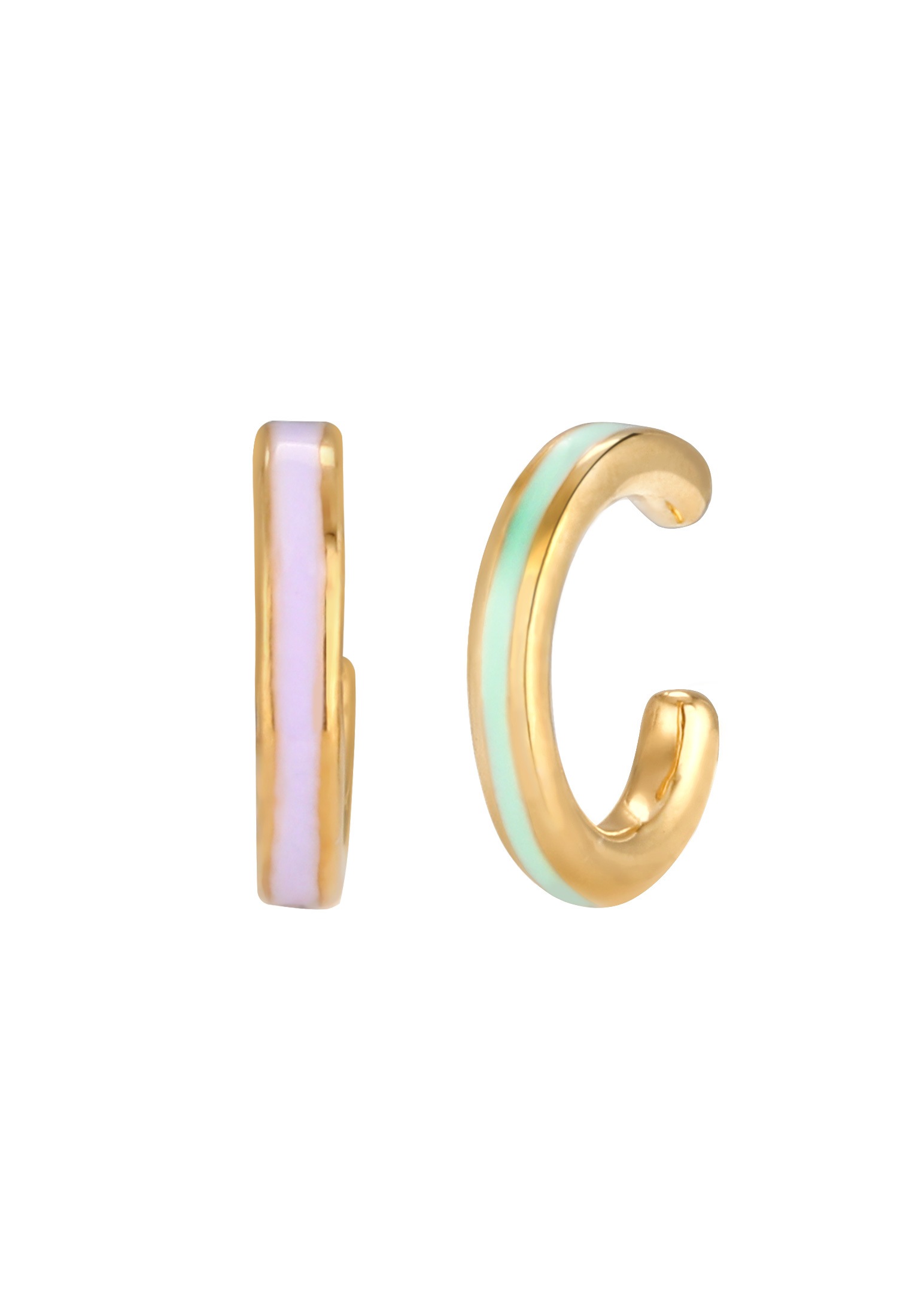 Elli Schmuckset »Ohrringe Buntes Emaille Earcuff 2er Set 925 Silber«