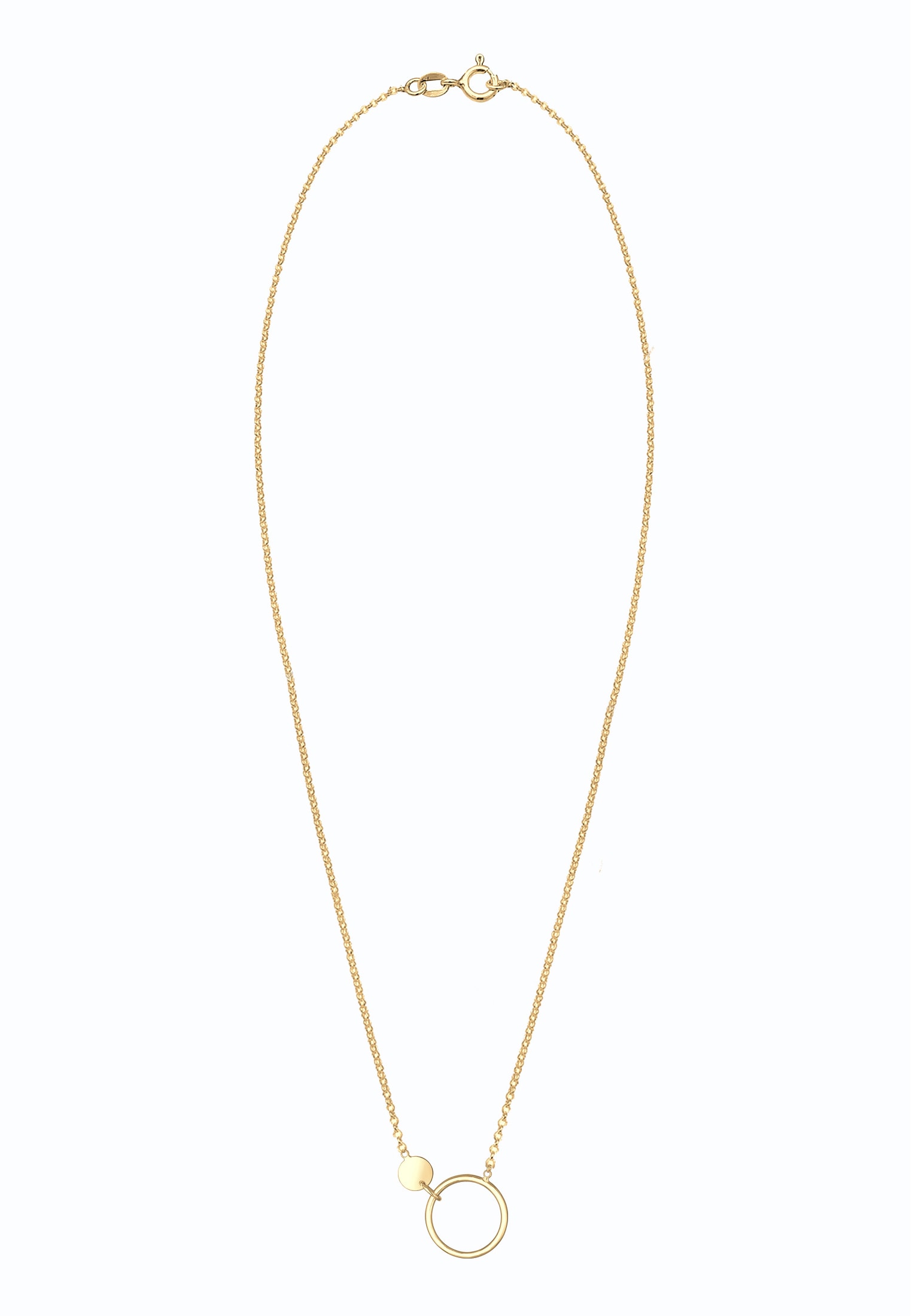 Elli Kette mit Anhänger »Halskette Erbskette Kreis Plättchen Geo Design 925 Sterling Silber«