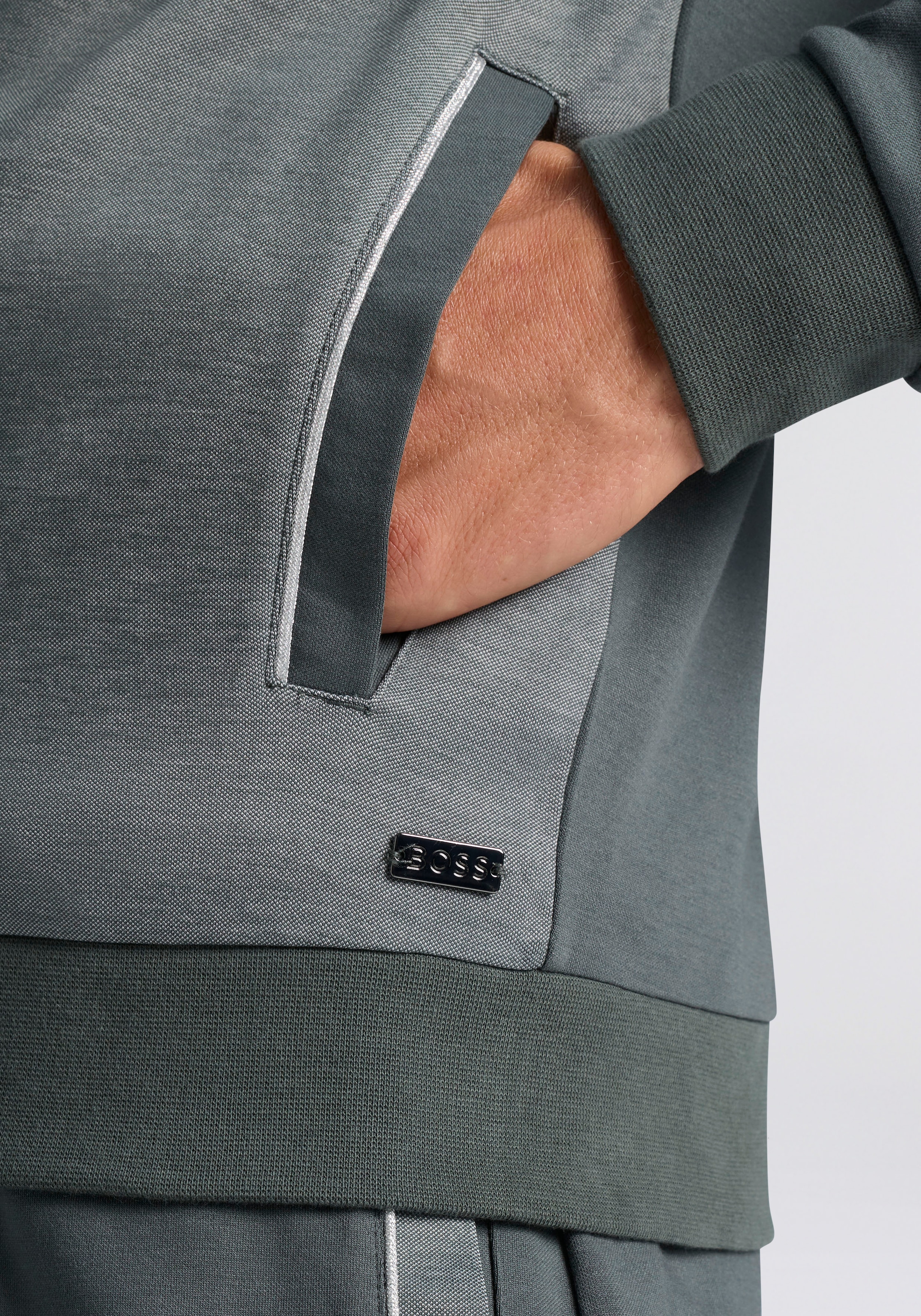 BOSS Sweatjacke »Tracksuit Jacket« Neuheit, Stehkragen