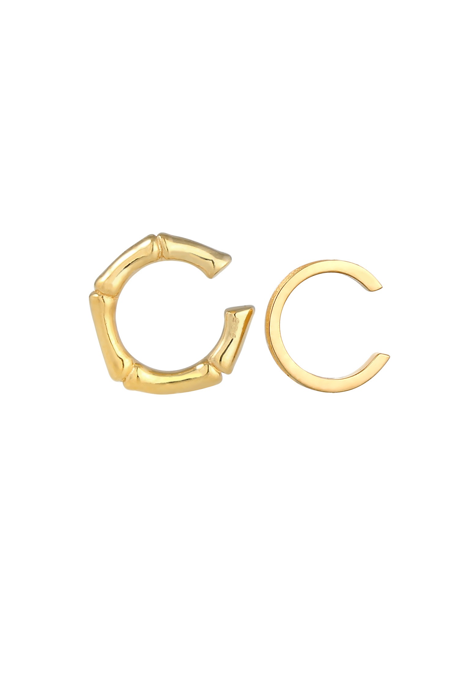 Elli Paar Ohrklemmen »Ohrringe 2er Set Earcuff Bambus Minimal Basic 925 Silber«
