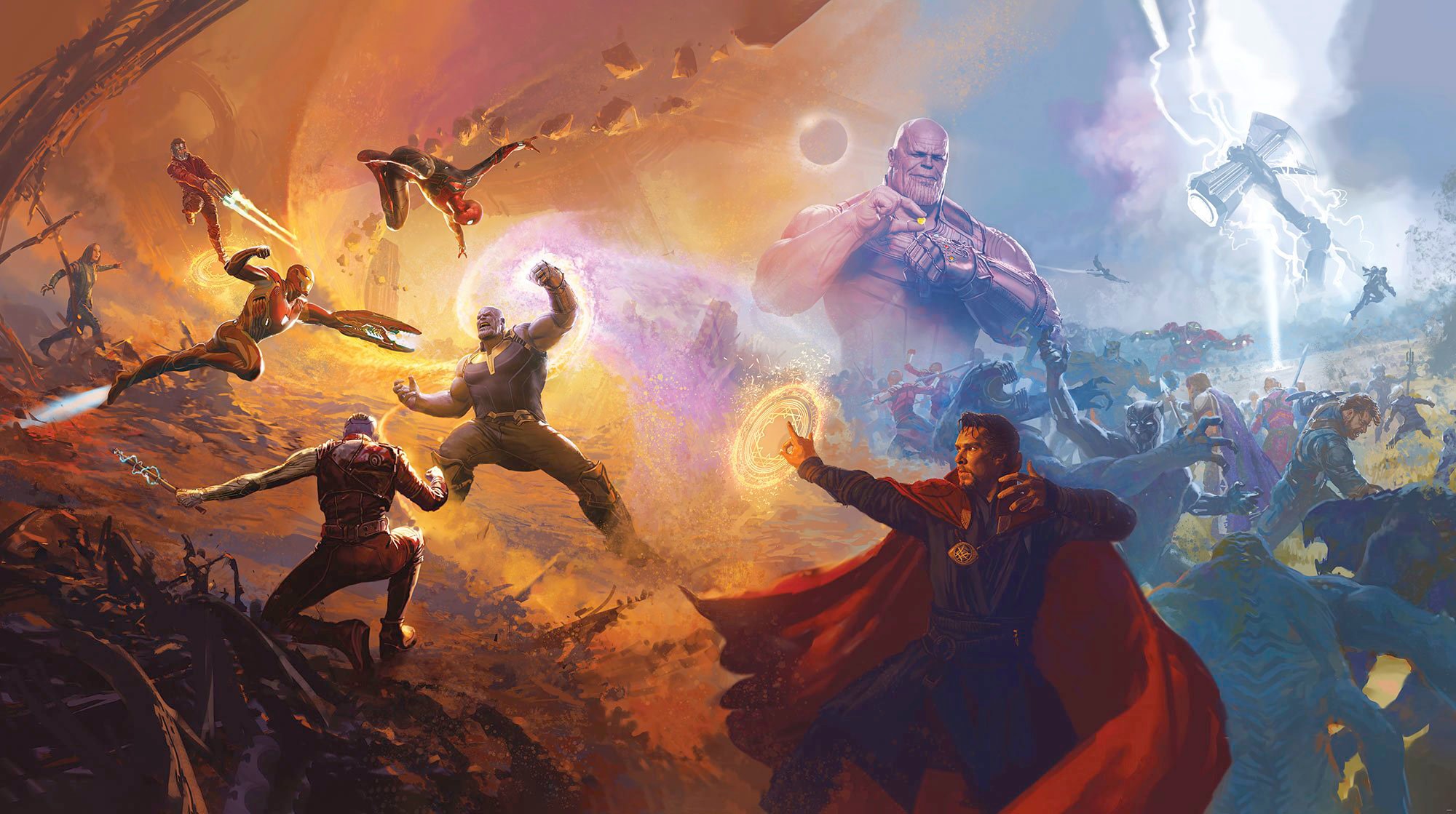 Vliestapete »Avengers Epic Battles Two Worlds«, 500x280 cm (Breite x Höhe)