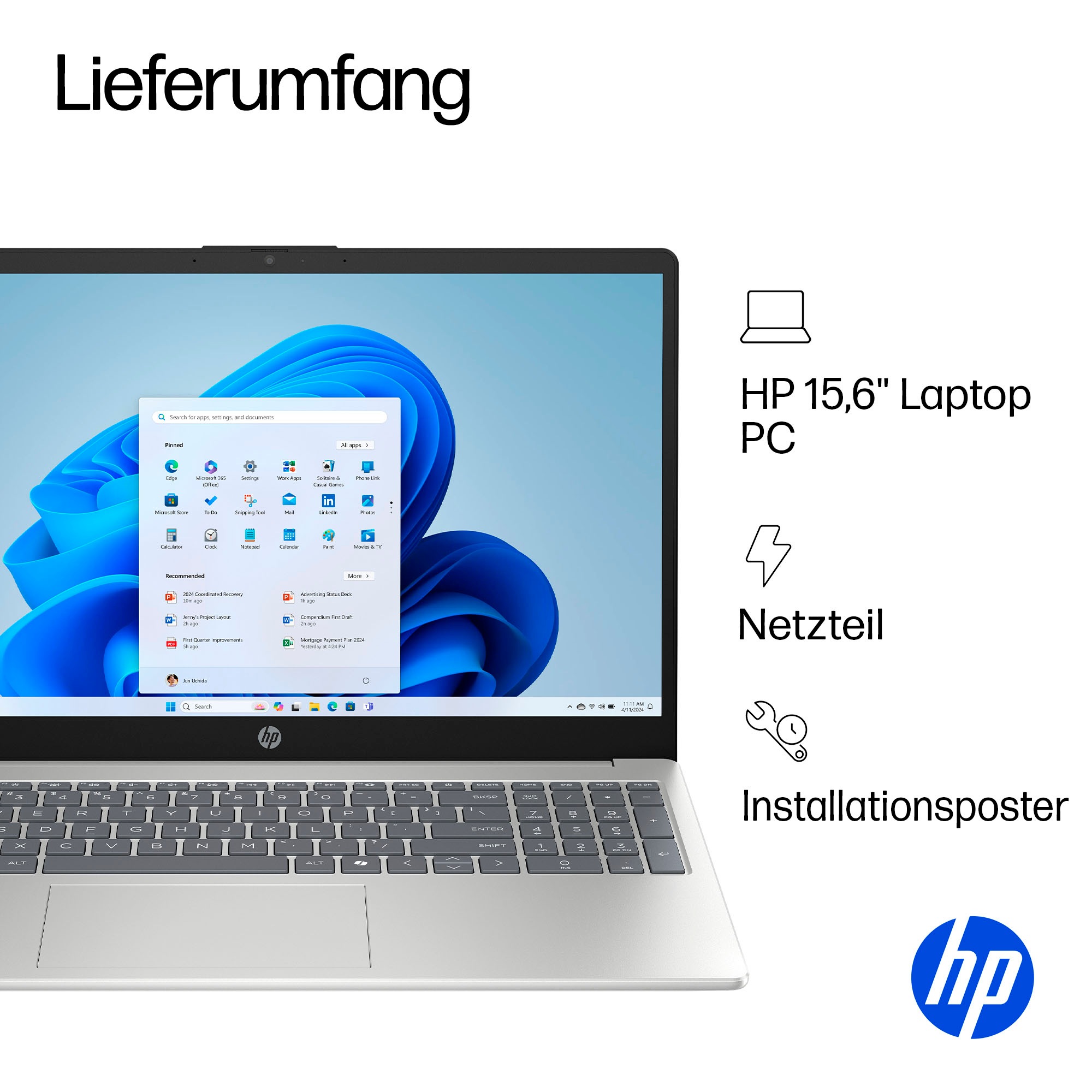HP Notebook »15-fd0022ng« 39,6 cm / 15,6 ″ Intel N-Reihe Intel Graphics 512 GB SSD