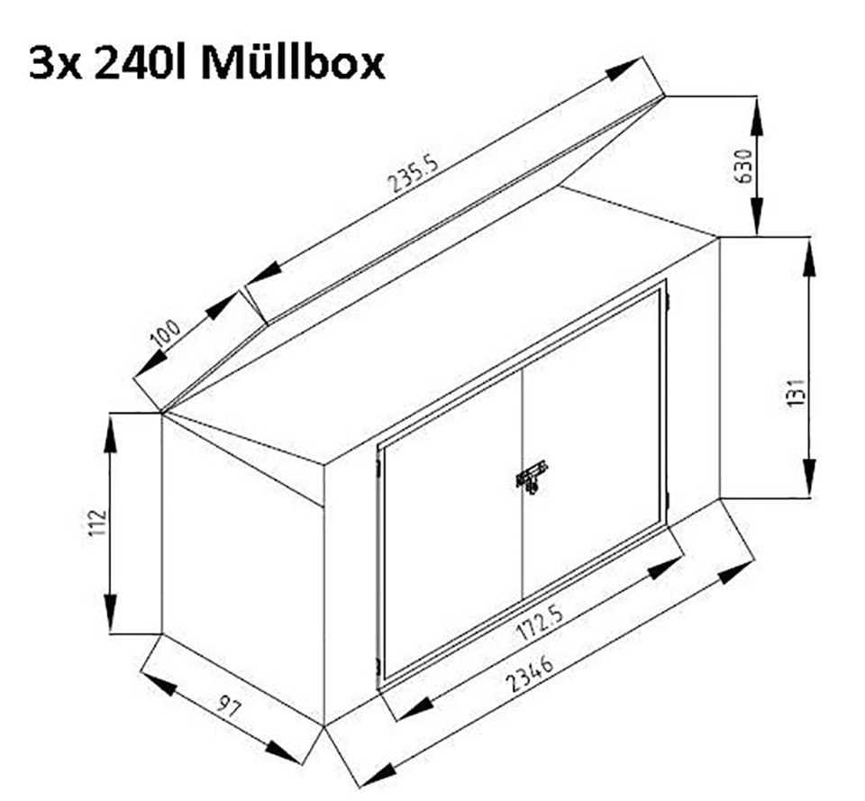 WESTMANN Mülltonnenbox, für 3 x 240 l