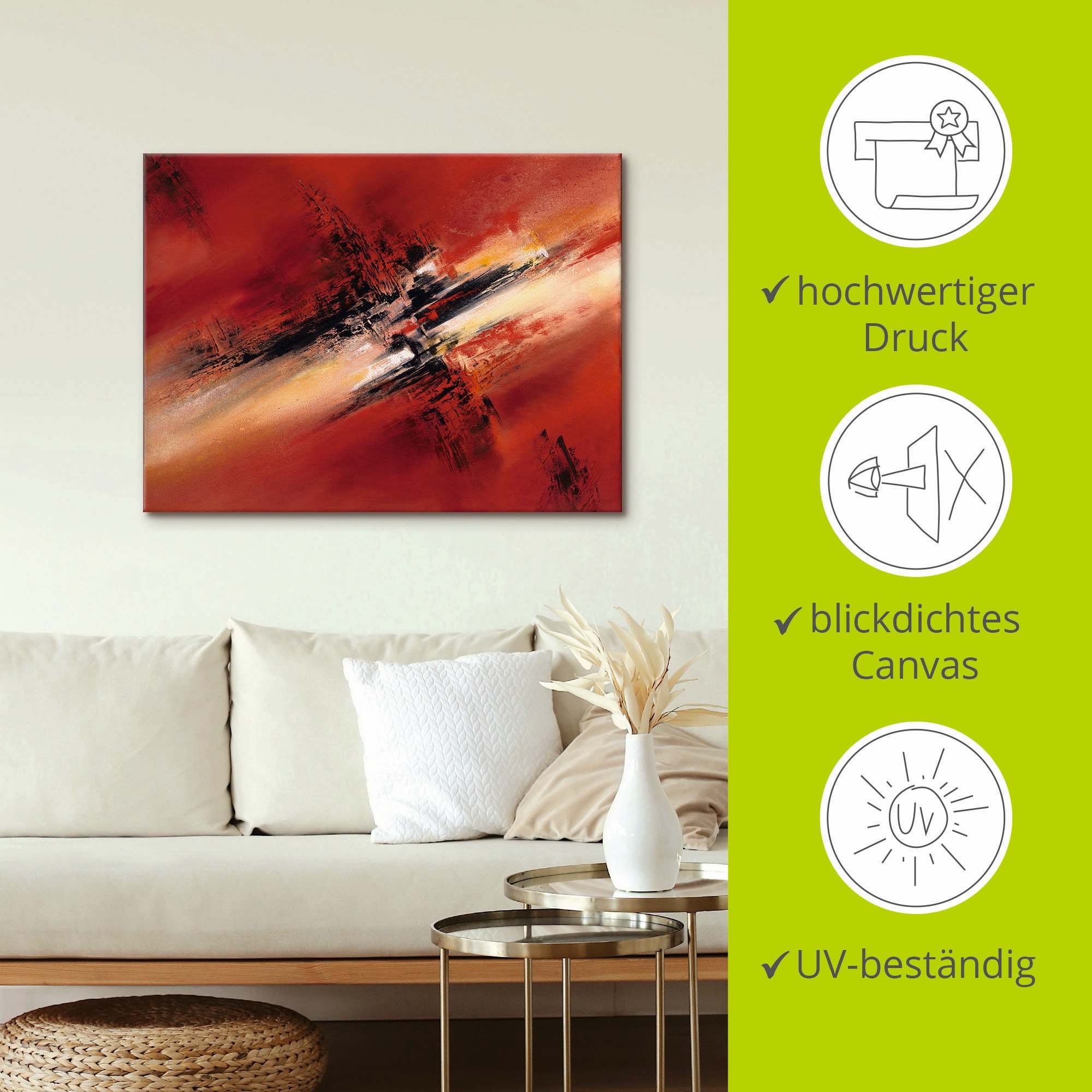 Artland Leinwandbild »Zerstreutheit II« Gegenstandslos 1 Stk. tlg. auf Keilrahmen gespannt