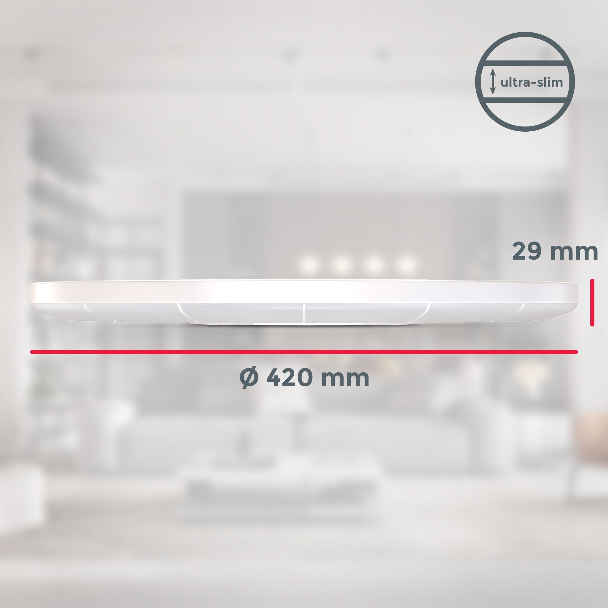 B.K.Licht Panel, 1 flammig, Leuchtmittel LED-Modul | LED fest integriert, Deckenleuchte, dimmbar, ultra-flach, indirektes Licht, neutralweiß