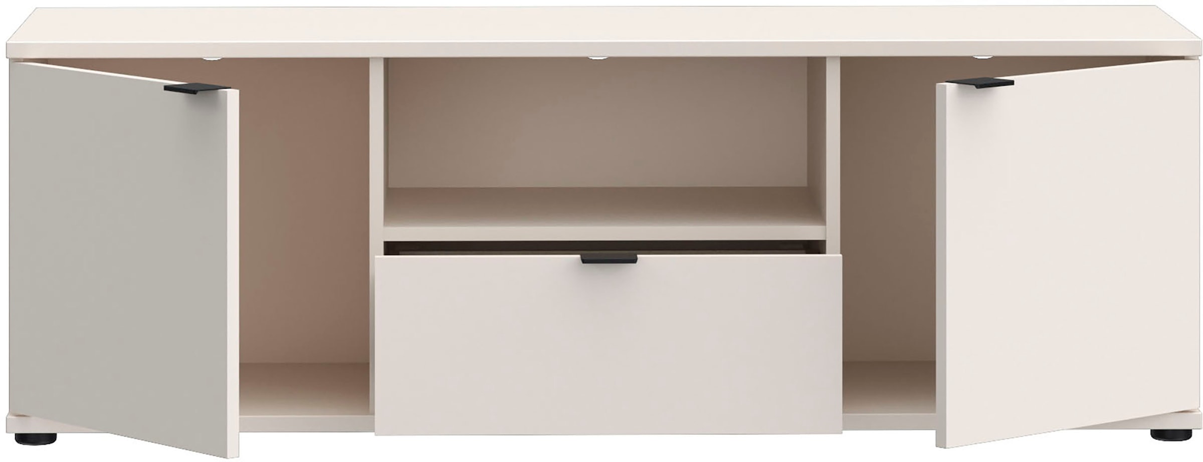 FORTE Lowboard »Ganymede«, (Breite 129,8cm), TV Board, Stauraum, Schublade; Metallgriffe, Kabelführung