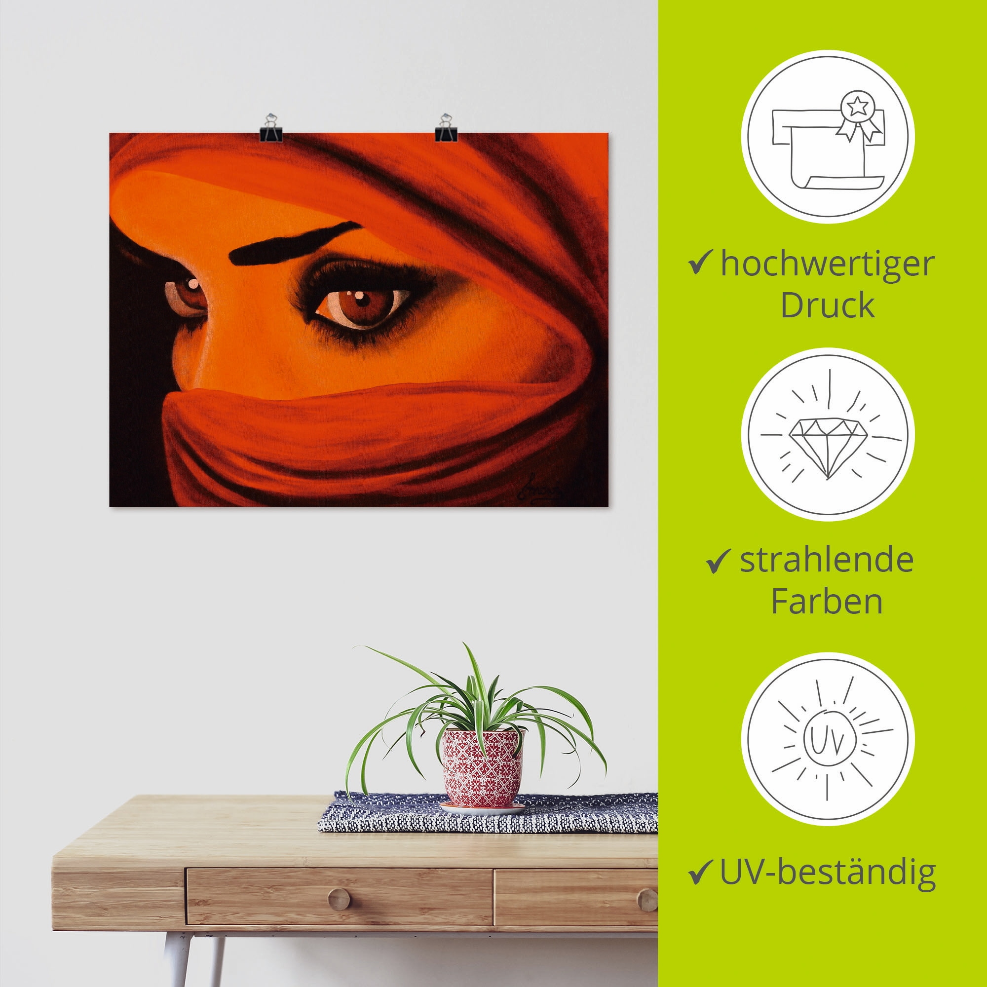 Artland Wandbild »Tuareg-Die von Gott Verlassene«, Frau, (1 St.), als Leinwandbild, Poster in verschied. Größen
