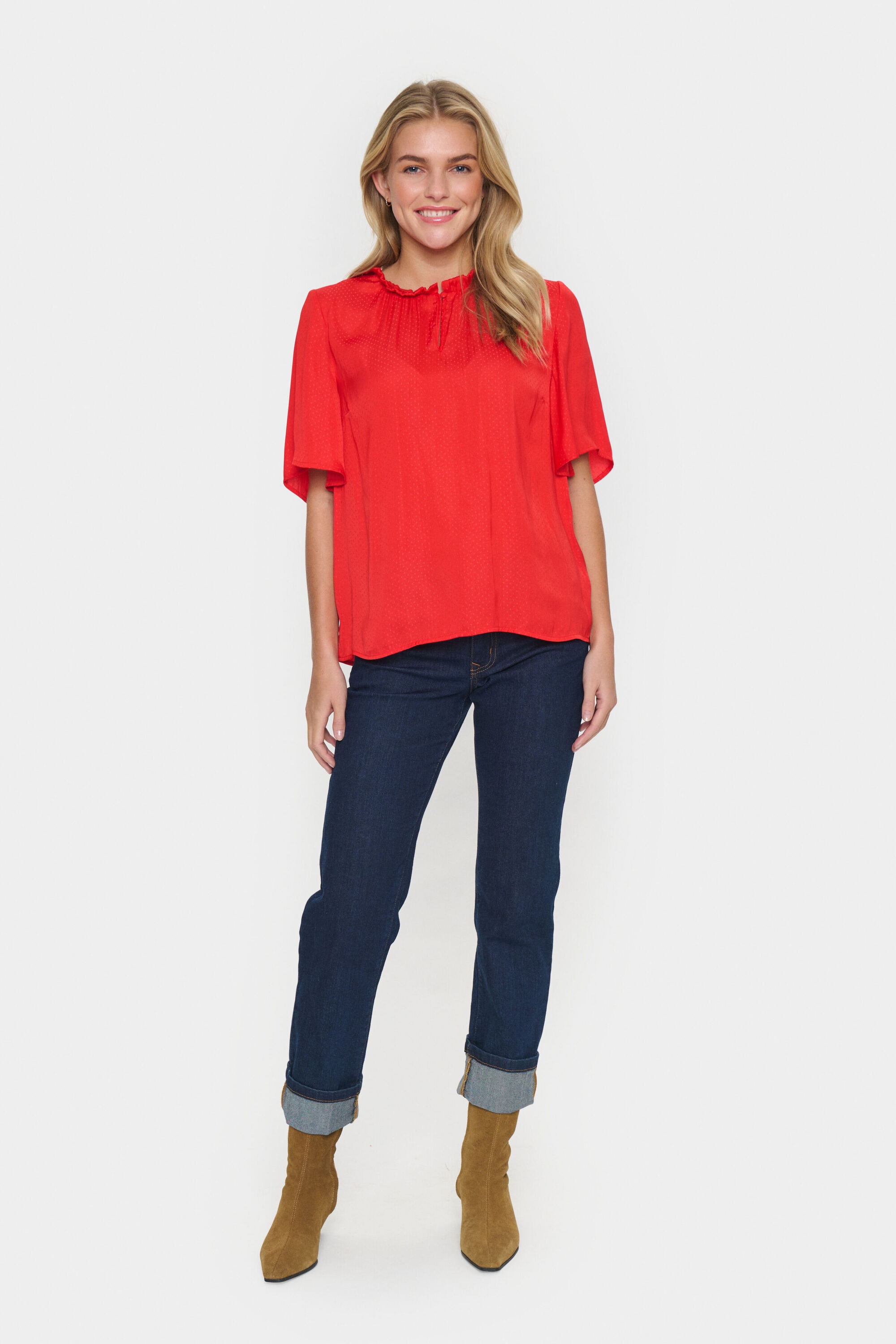 Saint Tropez Kurzarmbluse »Damen Bluse kurzarm BrianaSZ«