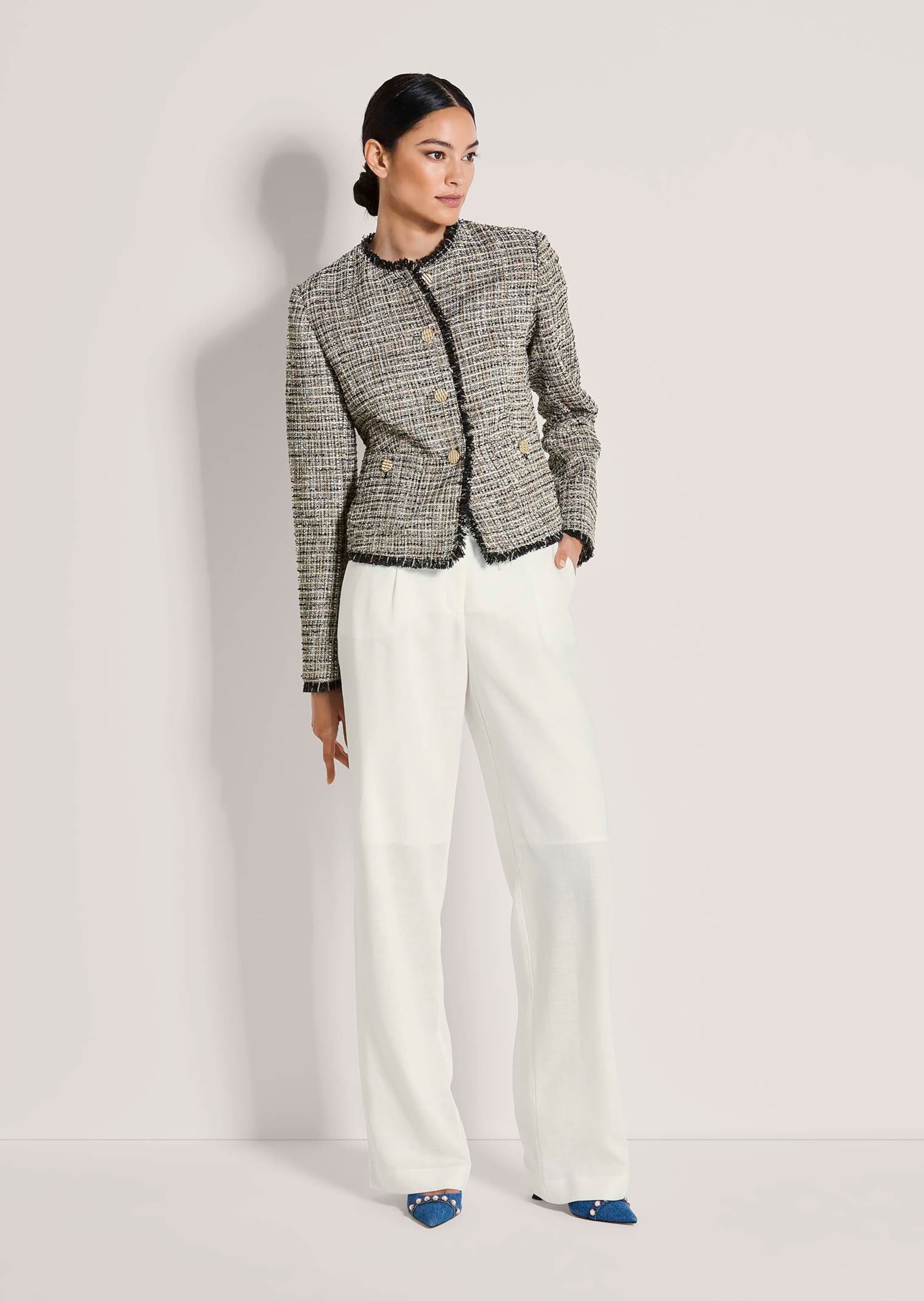 MADELEINE Jackenblazer »Blazer Tweed-Blazer mit Fransendetails« Tweed Blazer mit Fransendetails