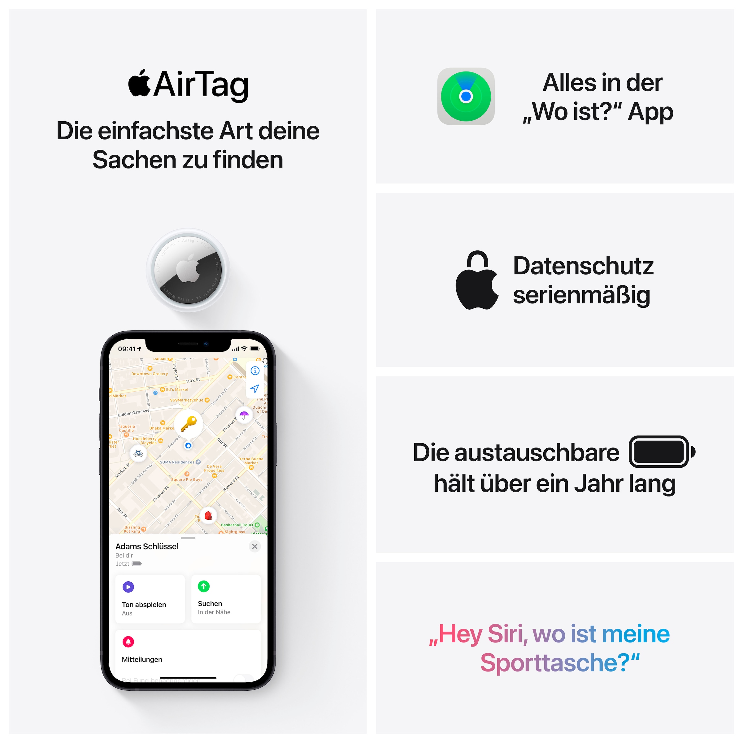 Apple GPS-Ortungsgerät »AirTag 4 Pack«, (Set, 4 St.)