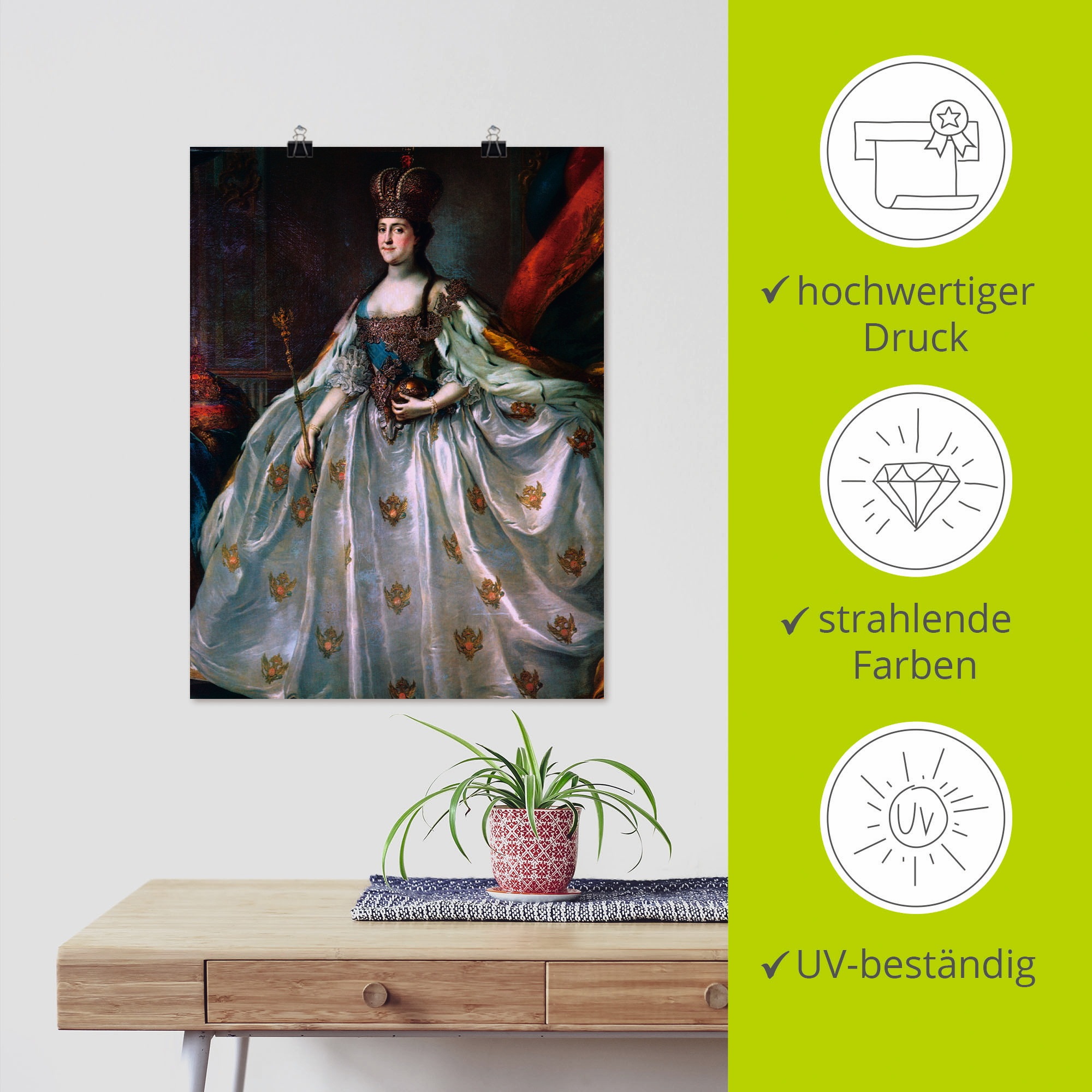 Artland Wandbild »Krönungsporträt der Katharina II.«, Menschen, (1 St.), als Leinwandbild, Poster in verschied. Größen
