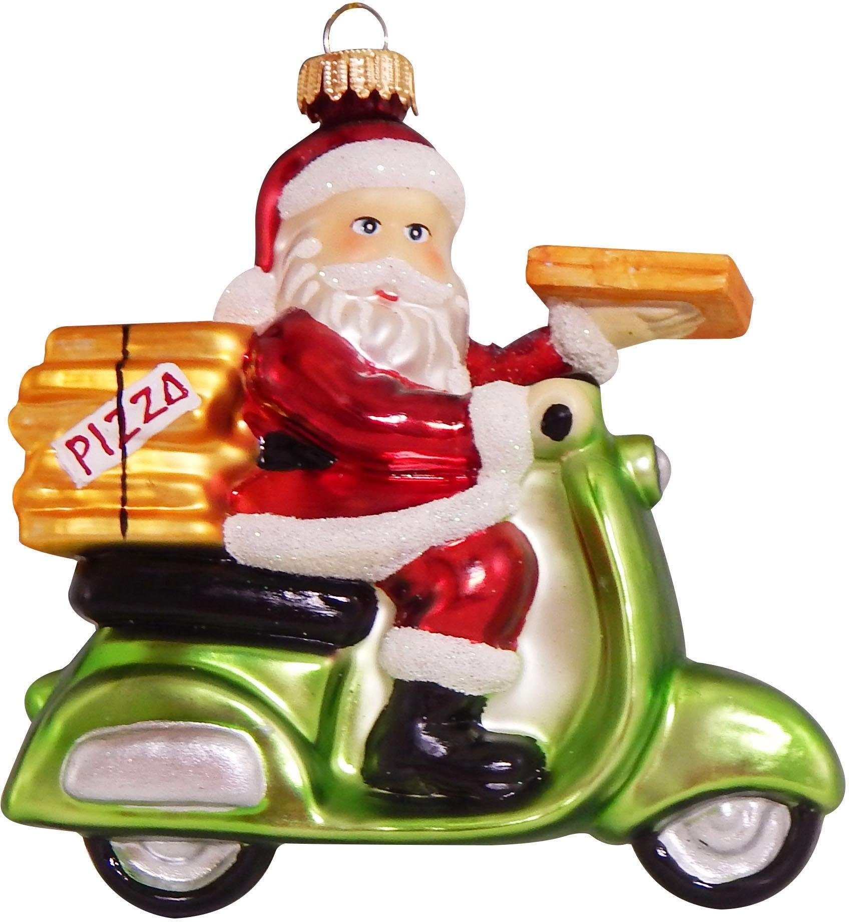 Vespa, Christbaumschmuck mundgeblasen Glas »Pizza-Weihnachtsmann im auf Shop Lauscha Online OTTO Christbaumschmuck«, tlg.), (1 Krebs Weihnachtsdeko,