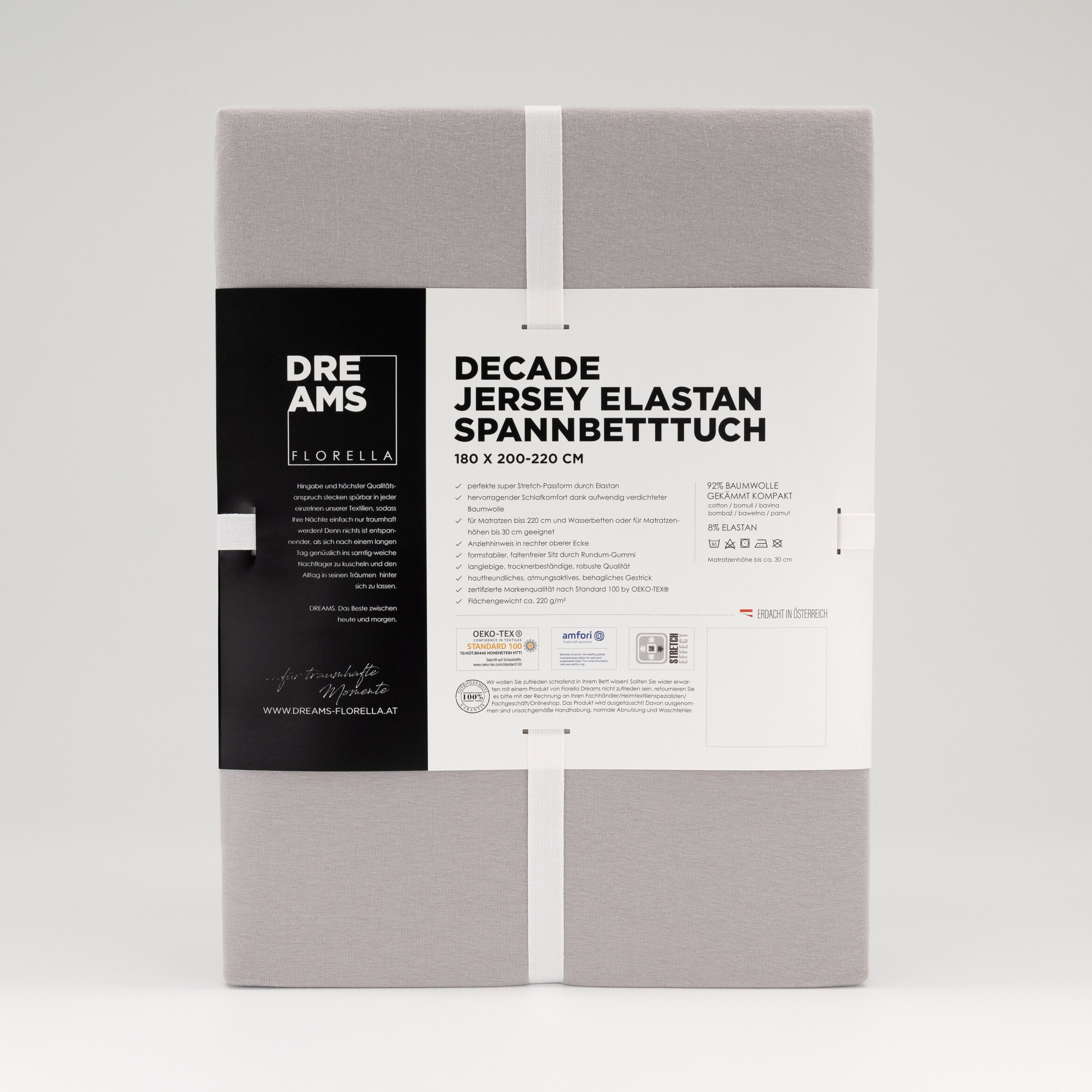 Florella Spannbettlaken »Decade Jersey Elastan, mit Rundum-Gummi«, für Matratzenhöhe bis 30 cm geeignet