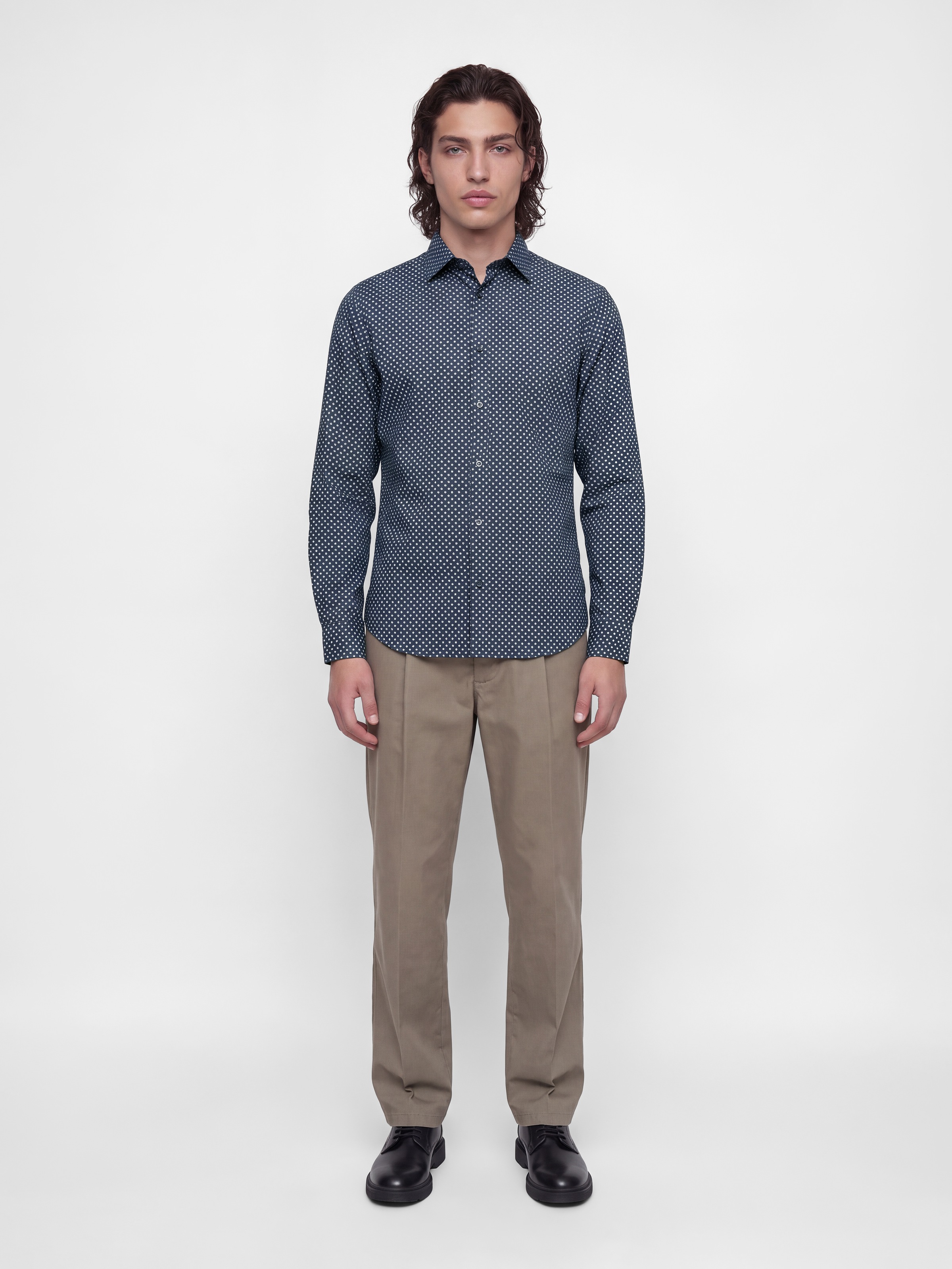 Jack & Jones Langarmhemd »JJMATHEO DETAIL PRINT SHIRT L/S« Baumwollmischung, slim fit