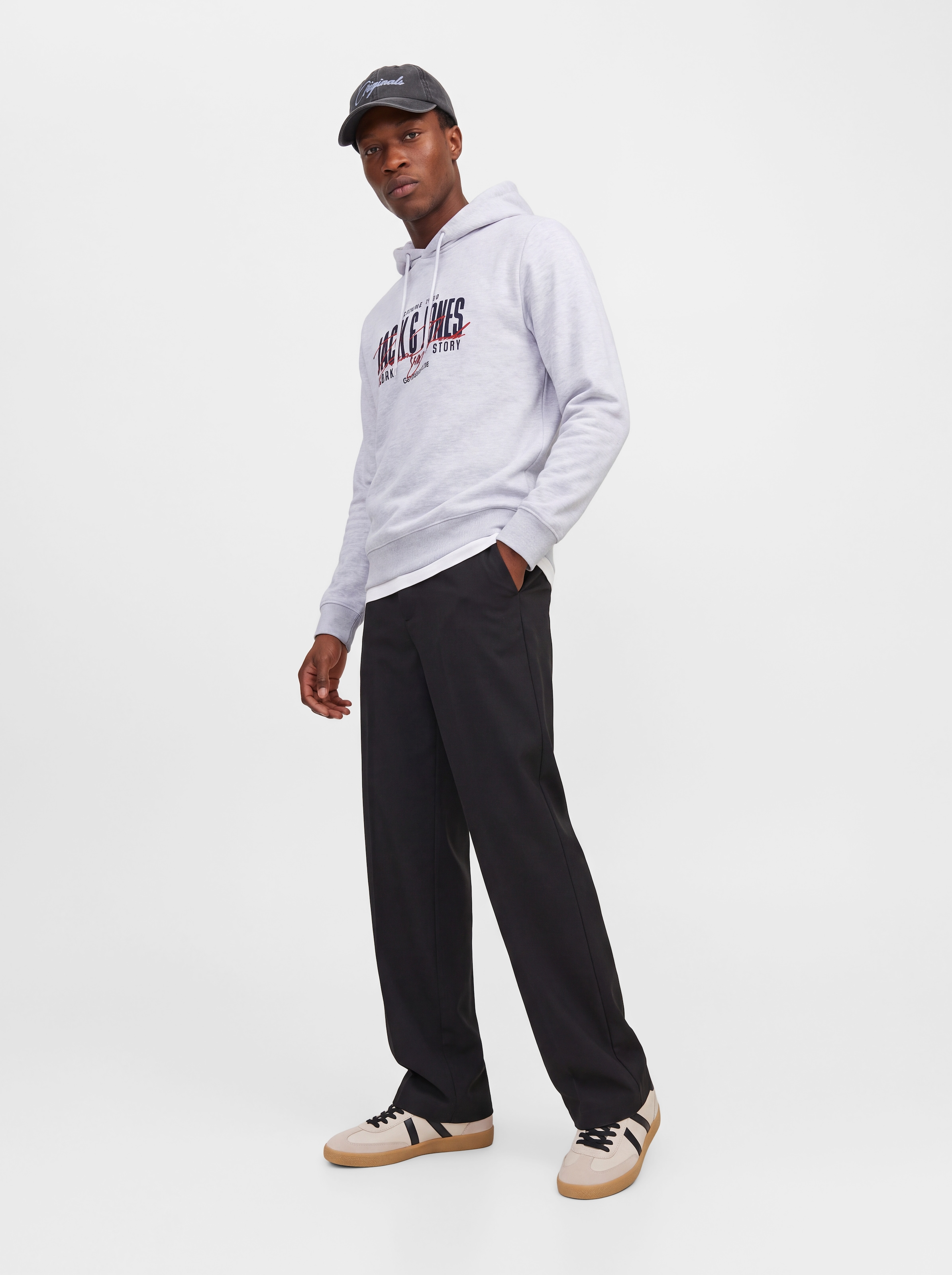 Jack & Jones Kapuzensweatshirt »JJAERO SWEAT HOOD«, Materialmix, regular fit

