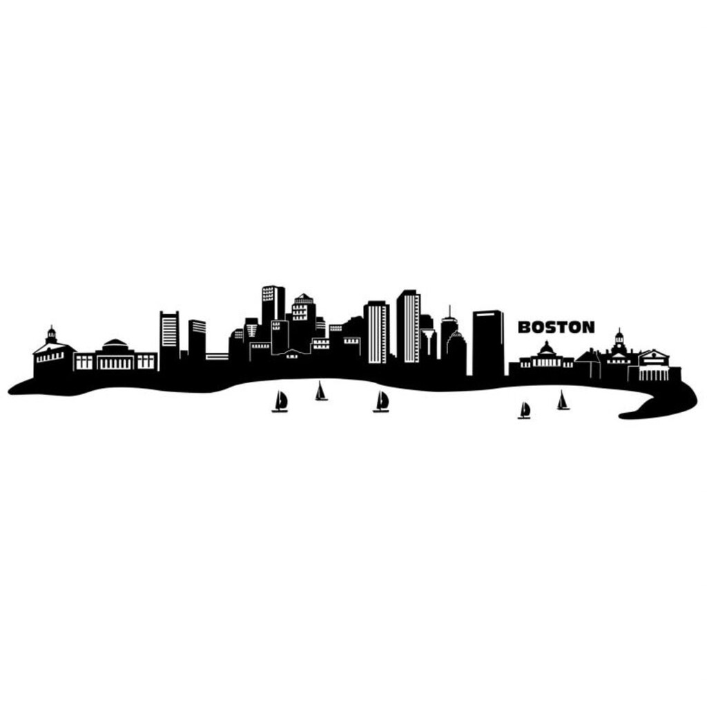 Wall-Art Wandtattoo »XXL Stadt Skyline Boston 120cm«, (1 St.)