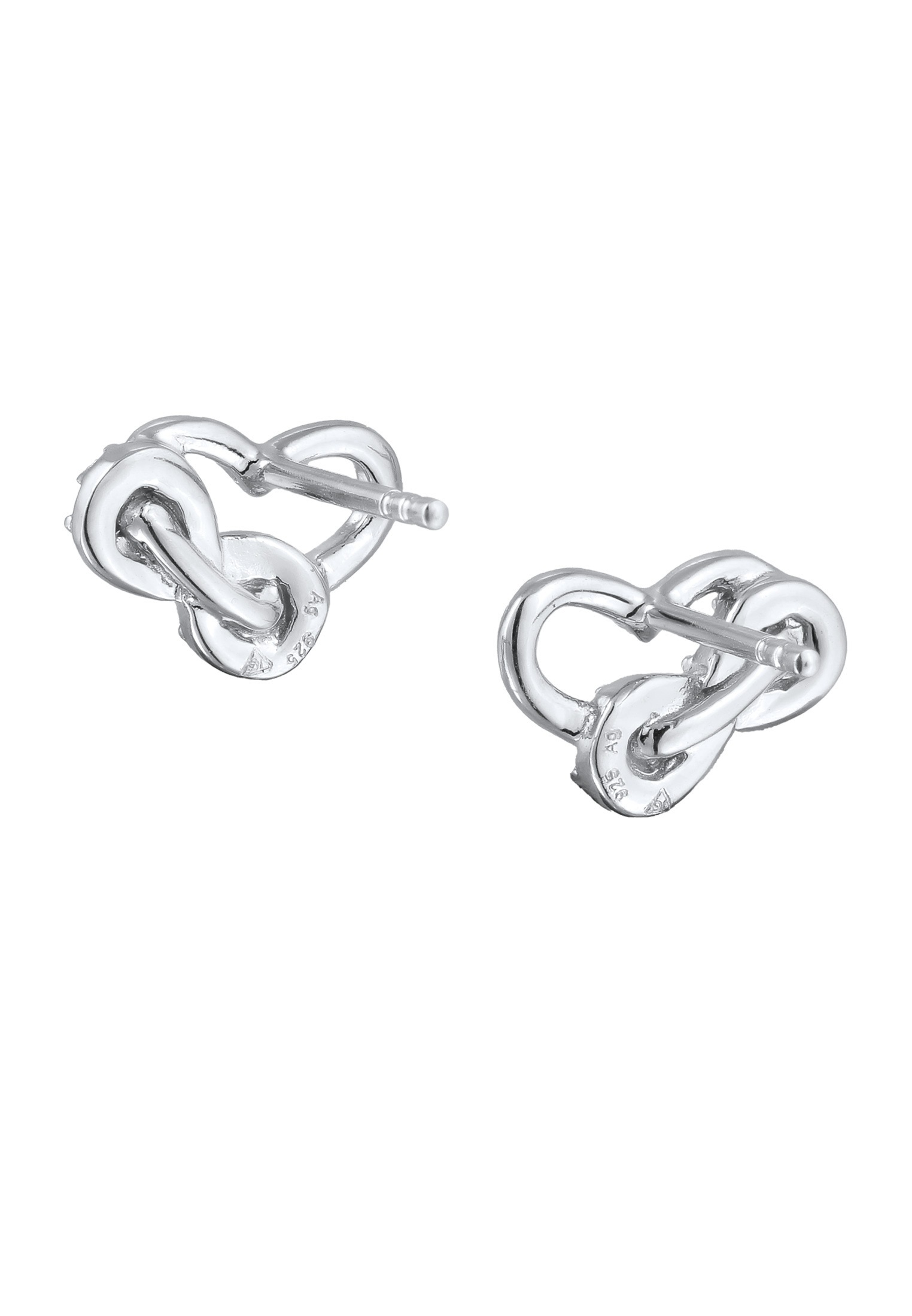 Elli Paar Ohrstecker »Ohrringe Ohrstecker Herz Infinity Kristalle Weiß 925 Sterling Silber«