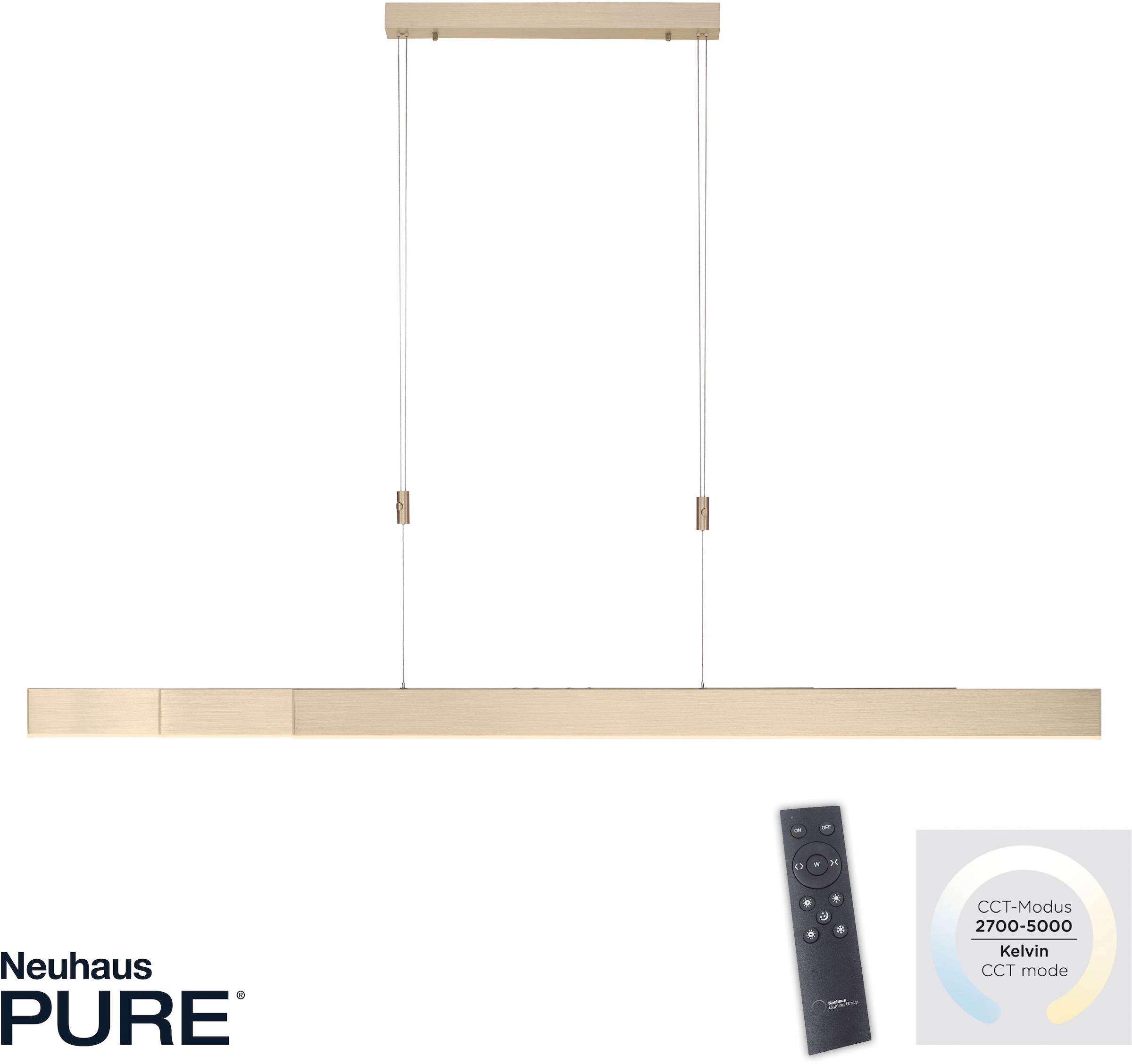 Neuhaus PURE LED Pendelleuchte »PURE Moto« LED-Board 1 Stk. warmweiß - kaltweiß e-SLIDE® Funktion, CCT, dimmbar, Fernbedienung