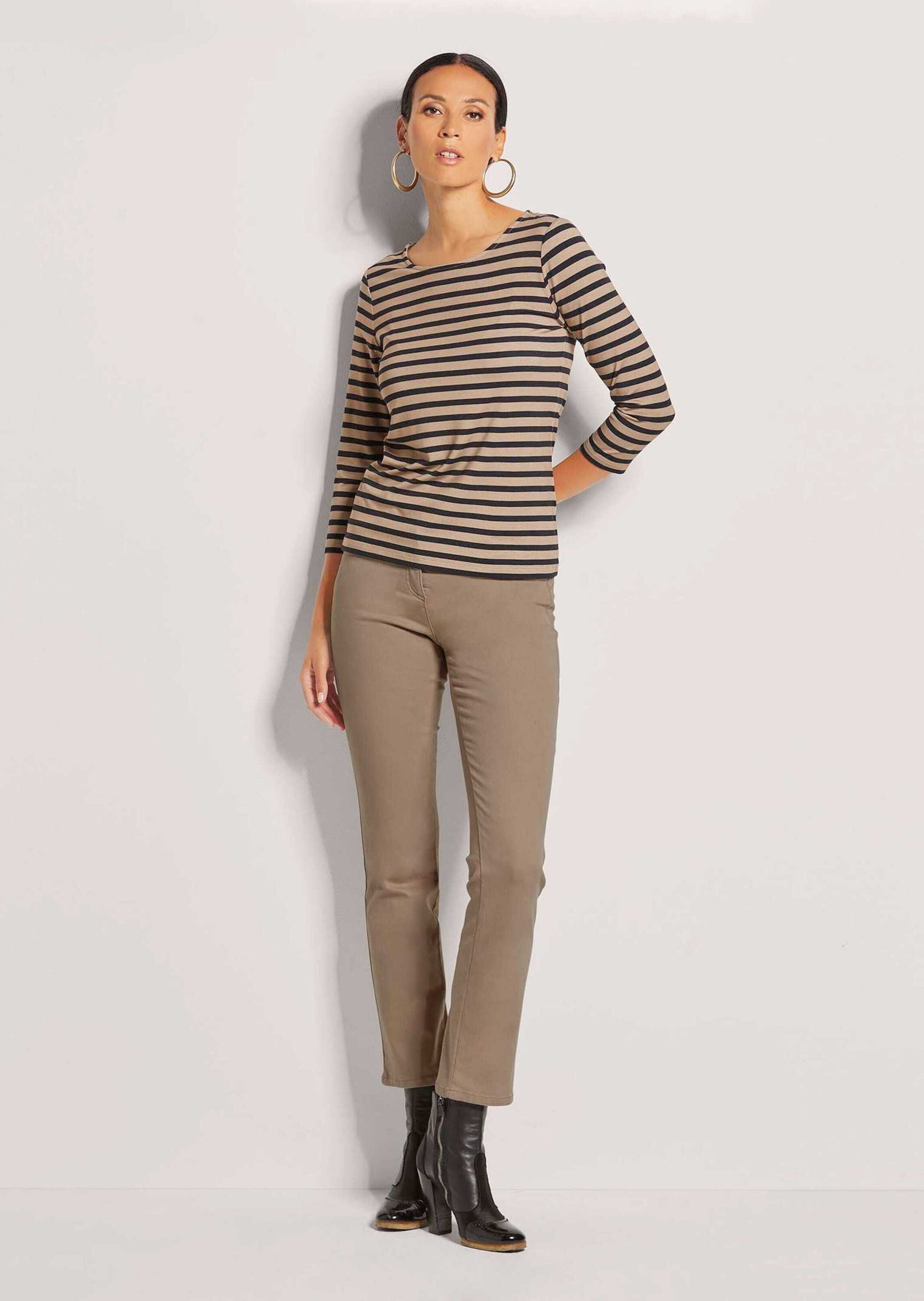MADELEINE 3/4-Arm-Shirt »Shirt Ringelshirt mit U-Boot-Ausschnitt, Halbarm« Ringelshirt mit 3/4-Arm