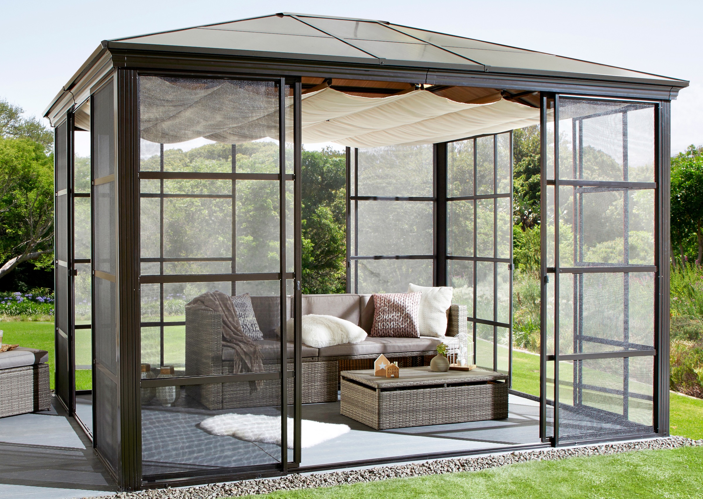 KONIFERA Pavillon »Antigua«, BxT: 300x365 cm, inkl. Sonnensegel