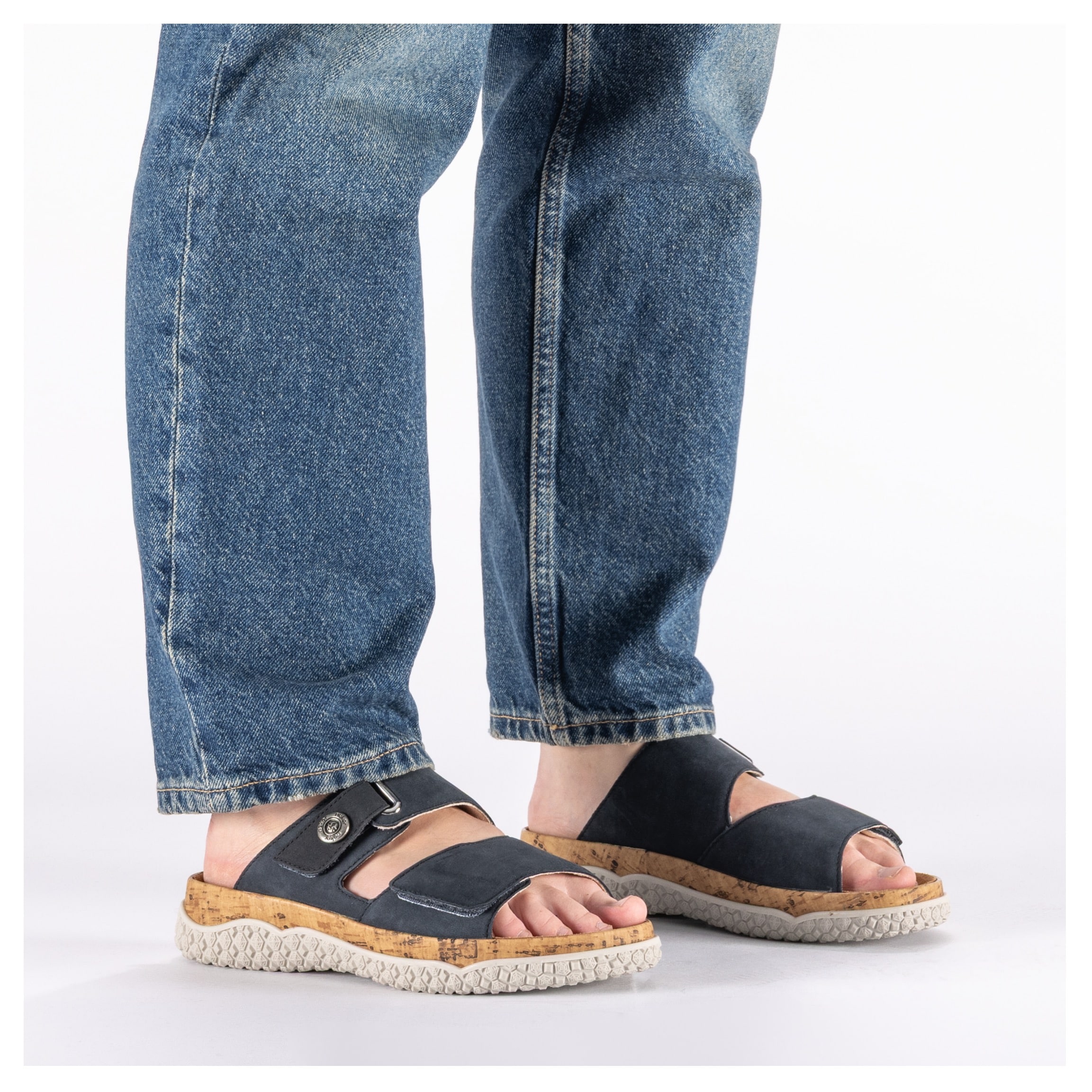 Rieker Pantolette  Sommerschuh, Schlupfschuh, Hausschuh mit Klettriemchen