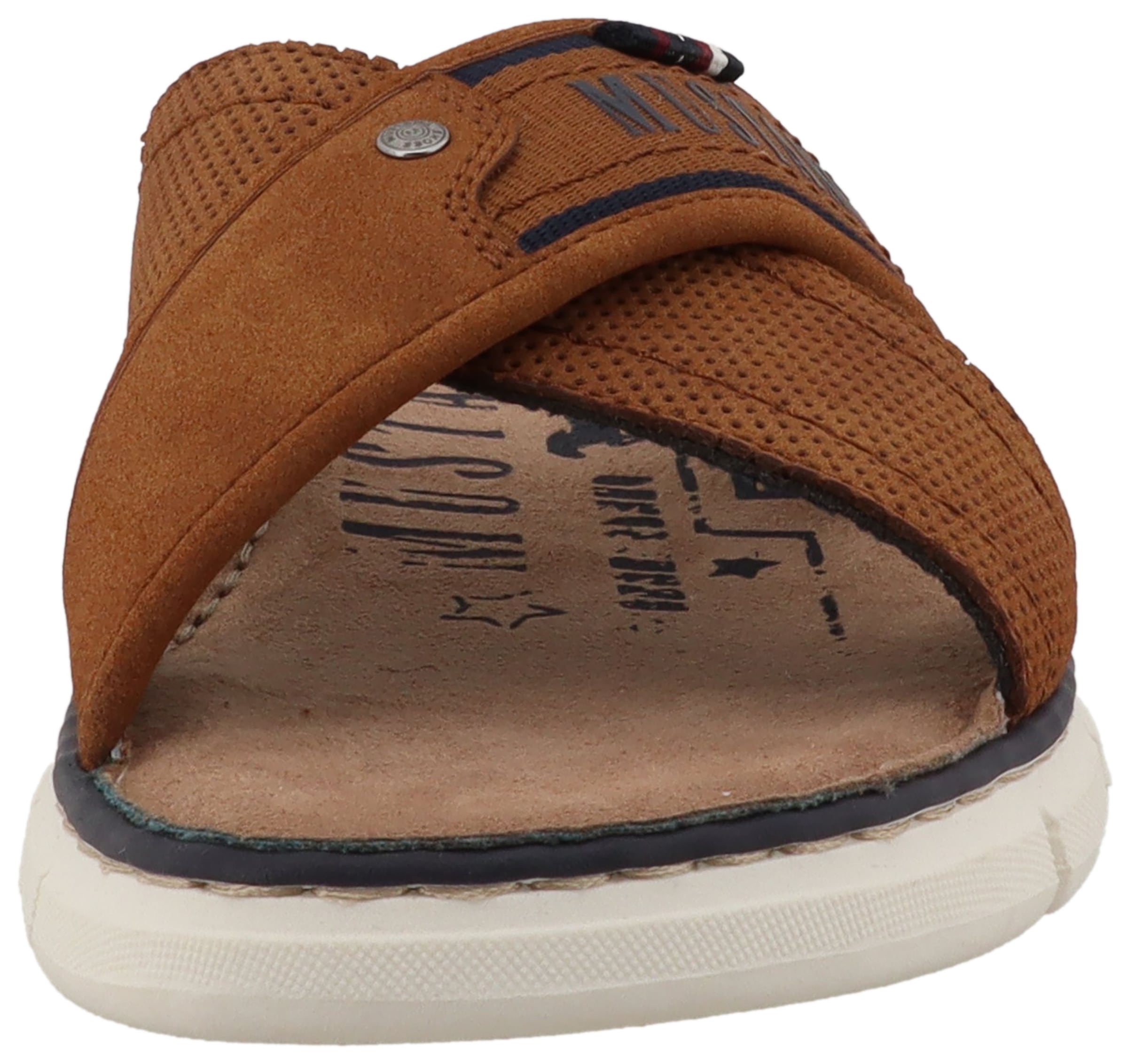 Mustang Shoes Pantolette »Emiliano«  Sommerschuh, Schlupfschuh mit Logoschriftzug