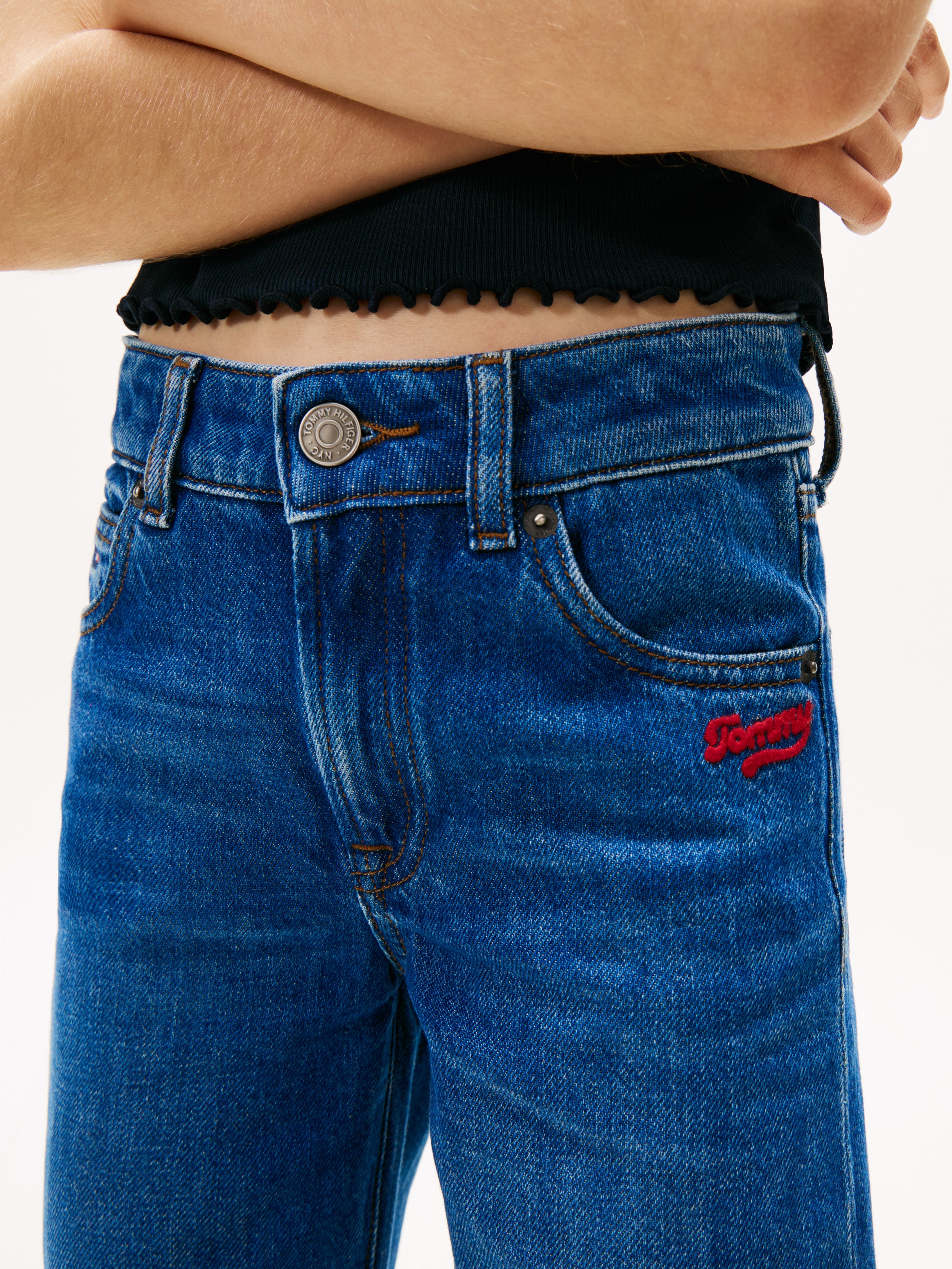 Tommy Hilfiger Straight-Jeans »GIRLFRIEND DARK WASH«, Kinder bis 16 Jahre
