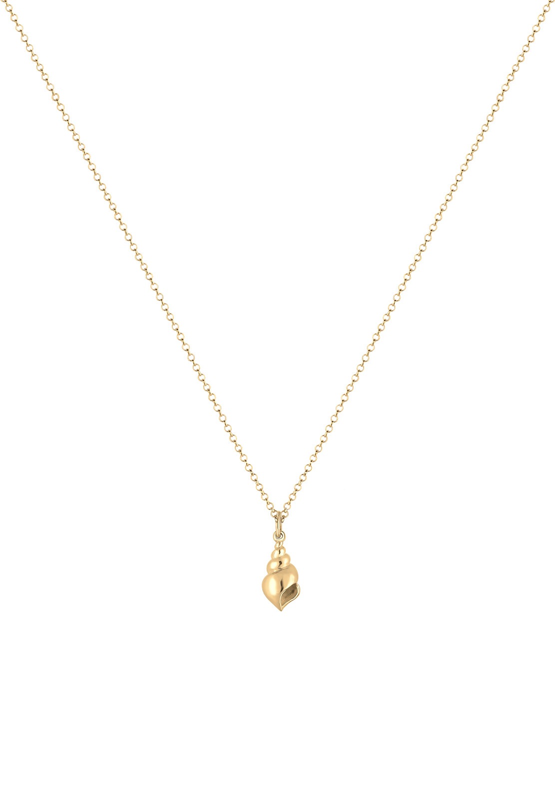 Elli Kette mit Anhänger »Halskette Anhänger Muschel 925 Sterling Silber vergoldet«
