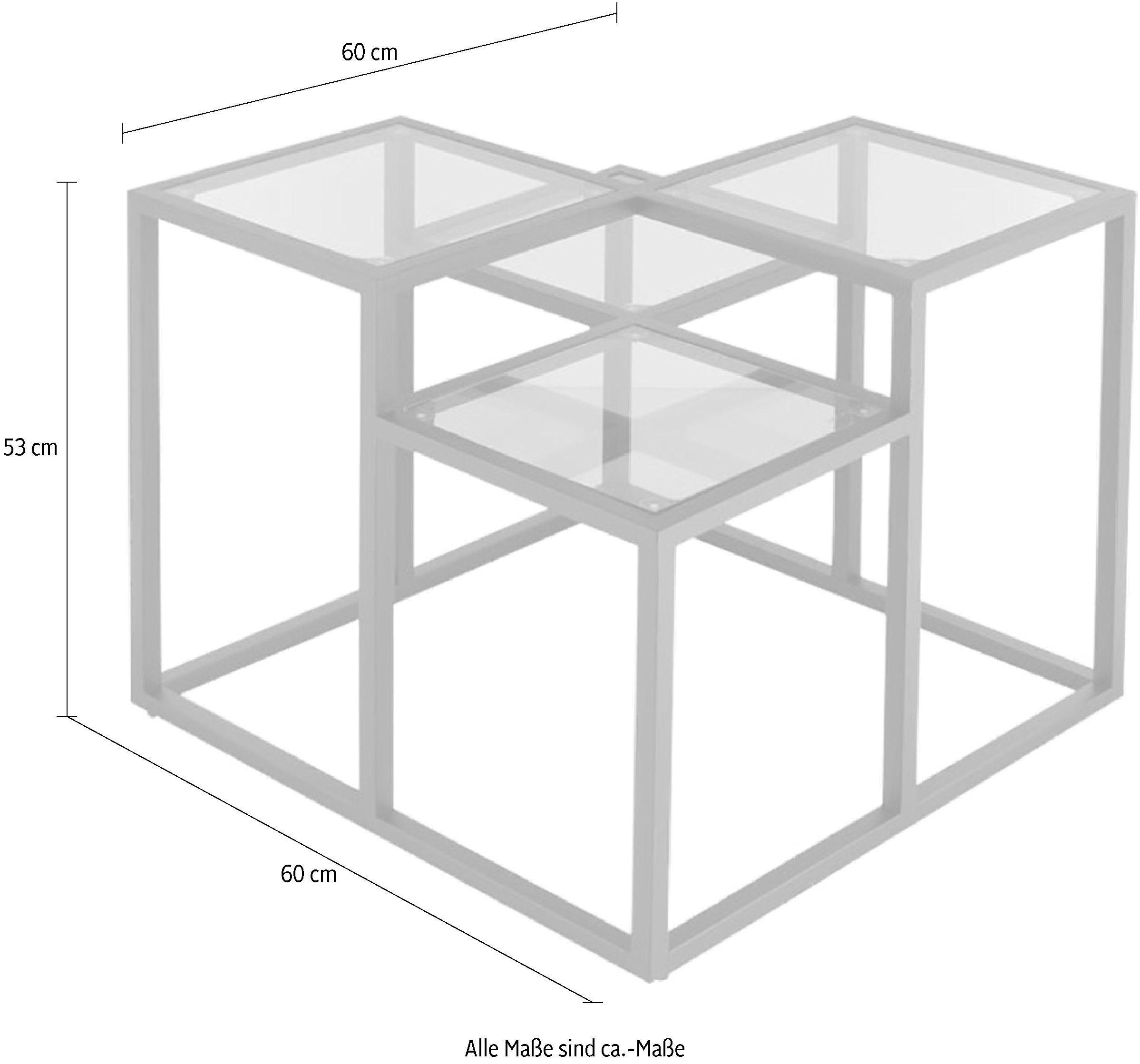 Kayoom Beistelltisch »Steps 625, Beistelltisch in elegantem Design, würfelförmig«, (1 St.), stufenförmiges Gestell aus Metall, quadratische Platten, modern