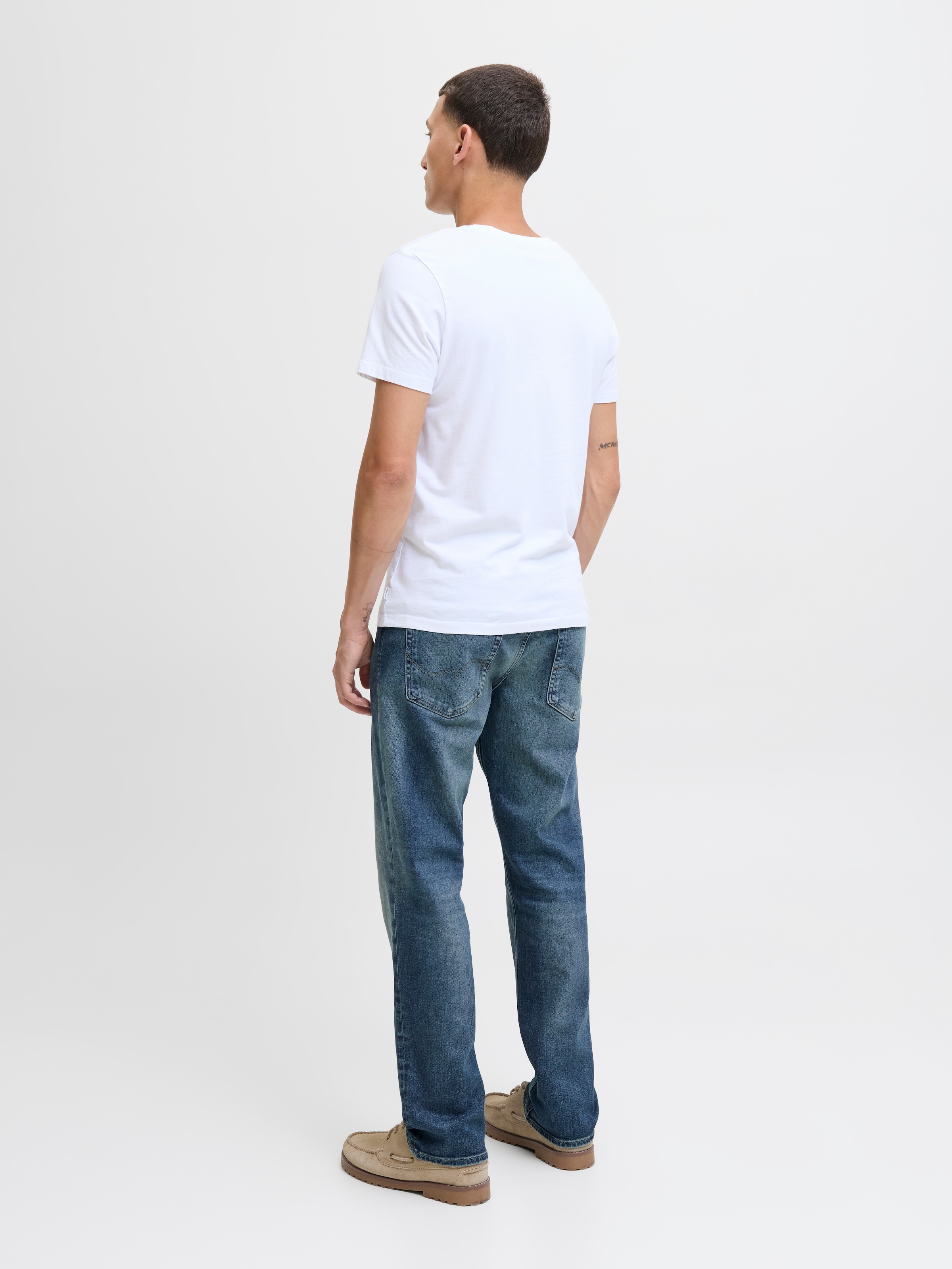 Jack & Jones Regular-fit-Jeans »JJICLARK mit Used-Look und Stretch für den Alltag«, mit Abriebeffekten