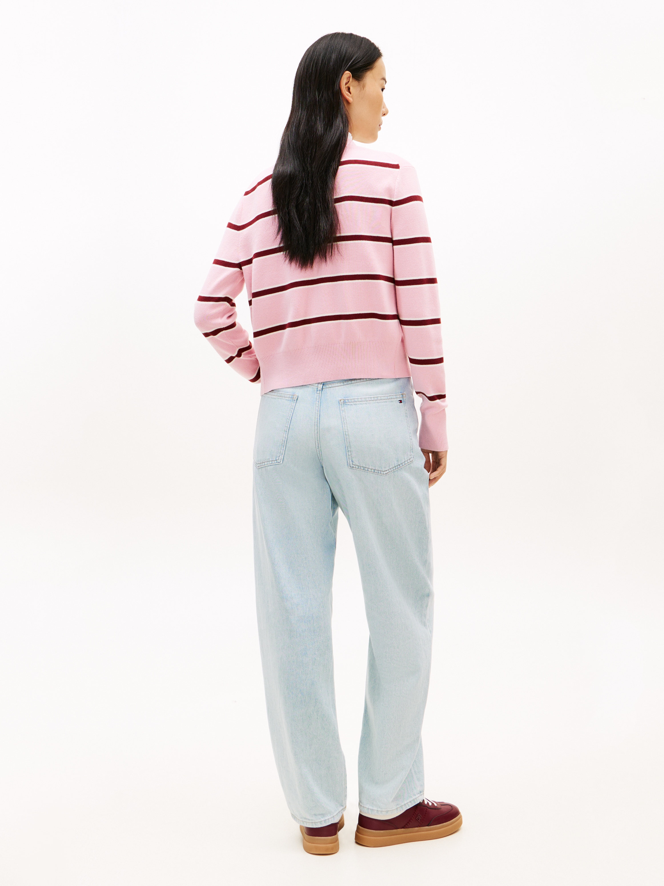 Tommy Hilfiger Strickjacke »CO FULL NEEDLE C-NK CARDI« mit Logo-Stickerei