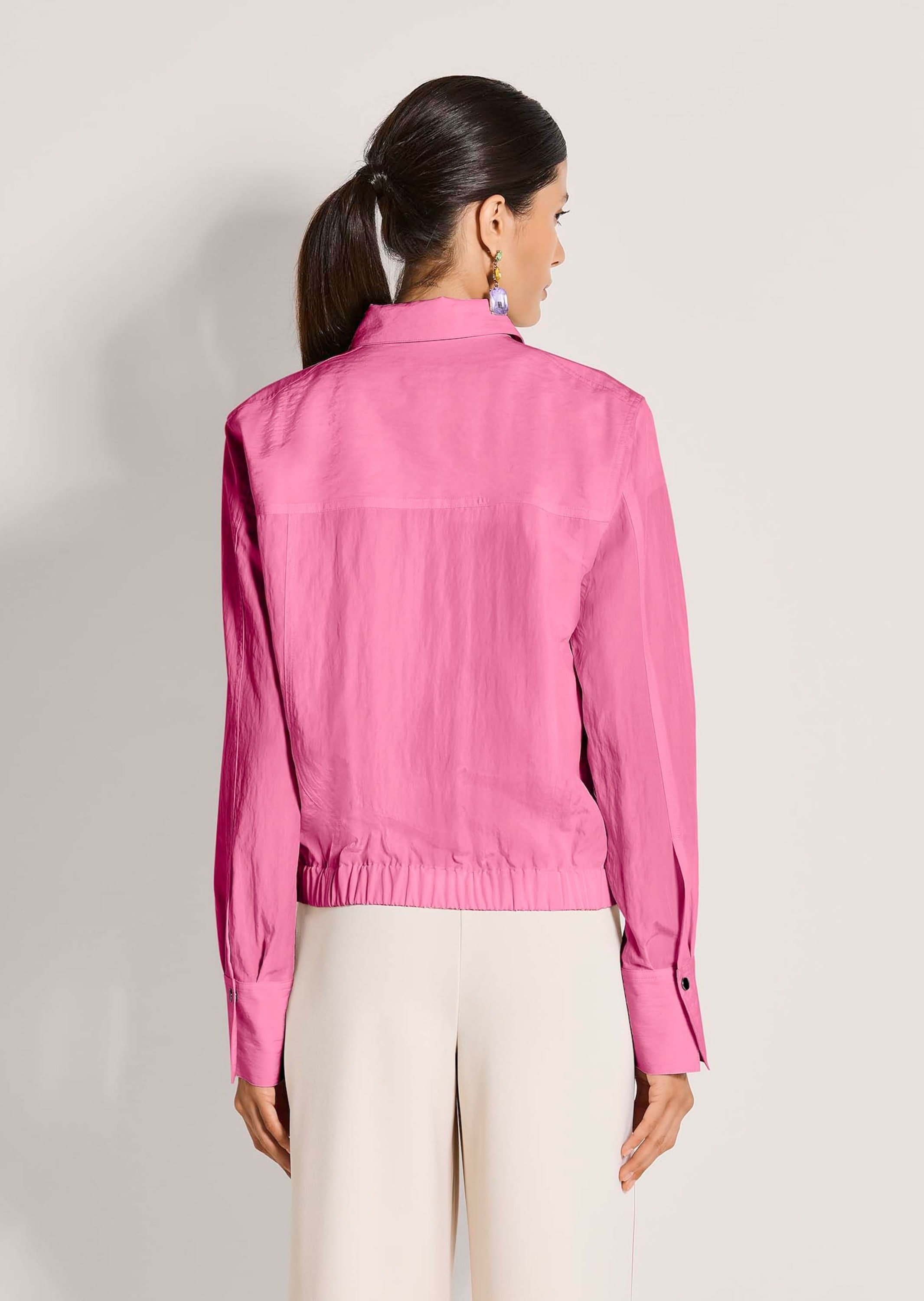 MADELEINE Langarmbluse »Hemdbluse Blusenshirt mit Brusttasche« Breite Manschetten