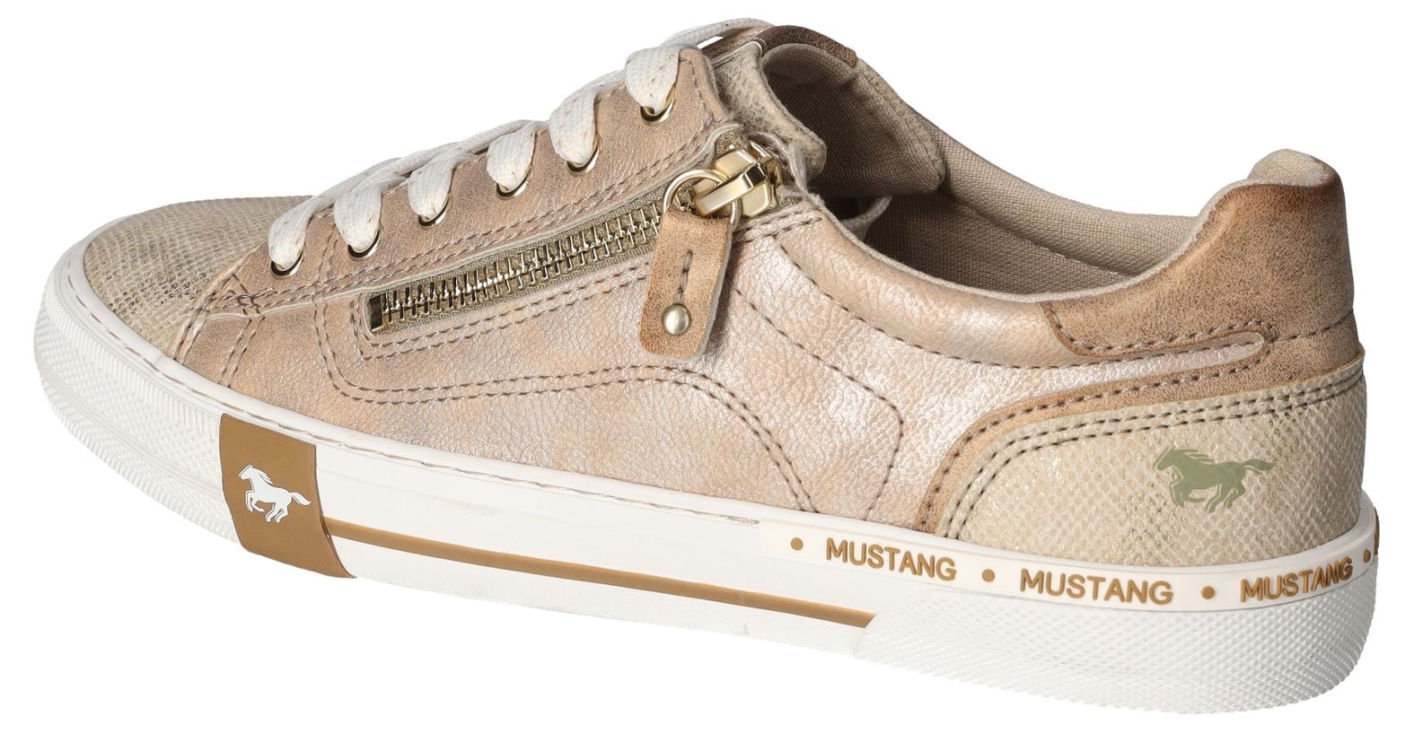 Mustang Shoes Sneaker, Retro Sneaker, Schnürschuh mit zusätzlichem Reißverschluss