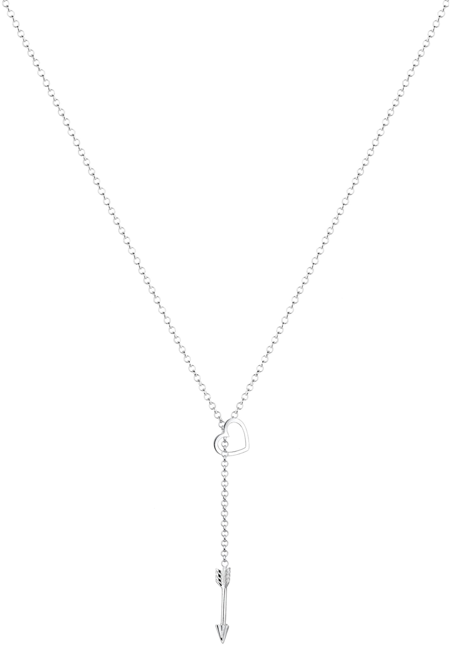 Elli Kette mit Anhänger »Halskette Y-Kette Herz Liebe Pfeil Amore 925 Sterling Silber«