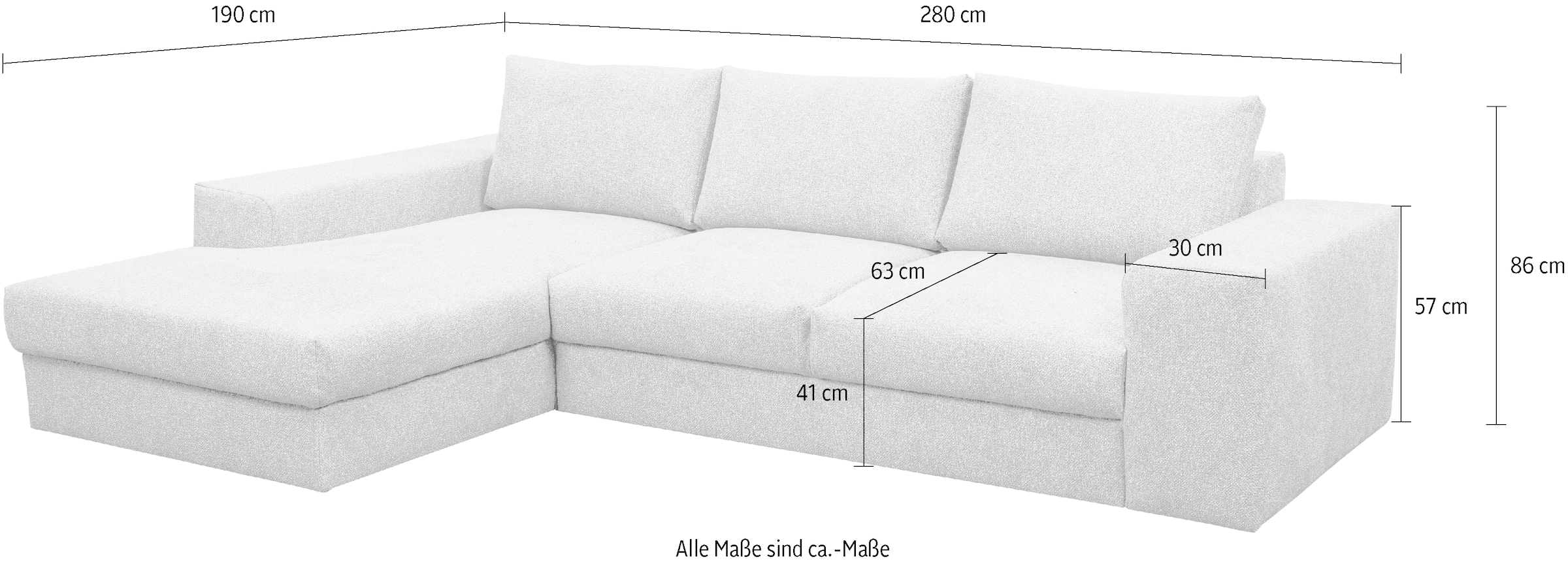 WERK2 Ecksofa »Rozzana«, Design Ecksofa mit hohem Komfort in trendig-weichem Cord & Breitcord