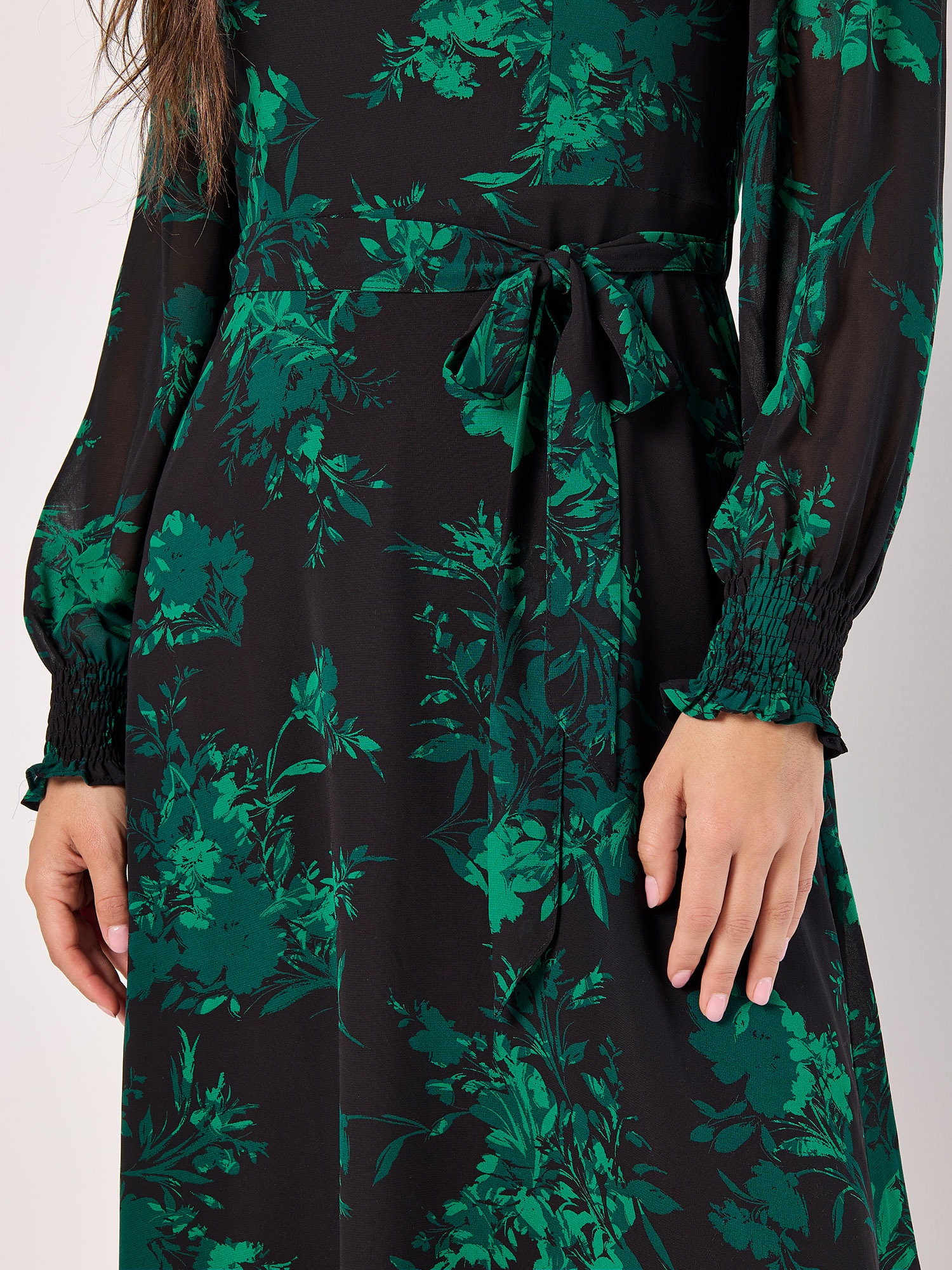 Apricot Chiffonkleid »gefüttertes Midaxikleid« 2 tlg. mit floralem Druck