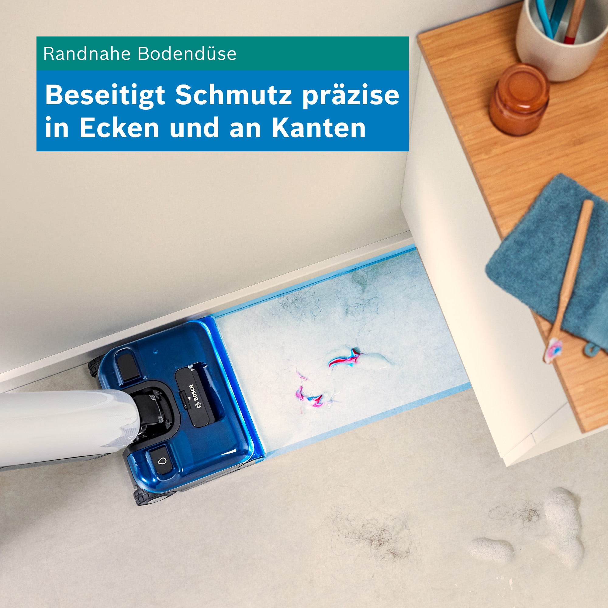 BOSCH Nass-Trocken-Sauger »OneFlow Serie 4 BHF41WM/BHF41WS, Selbstreinigung, 24.000 PA Saugkraft« Anti-Haarverwicklung, LED-Licht, Schnelltrocknung, 40 min Akku / 150m²