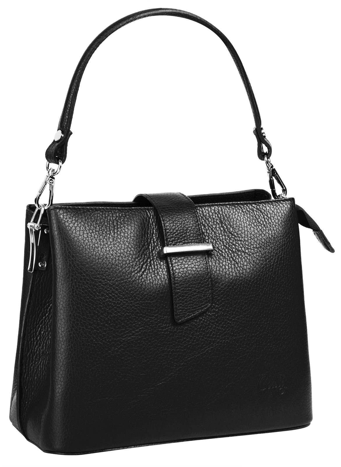 Cluty Henkeltasche, echt Leder, Made in Italy