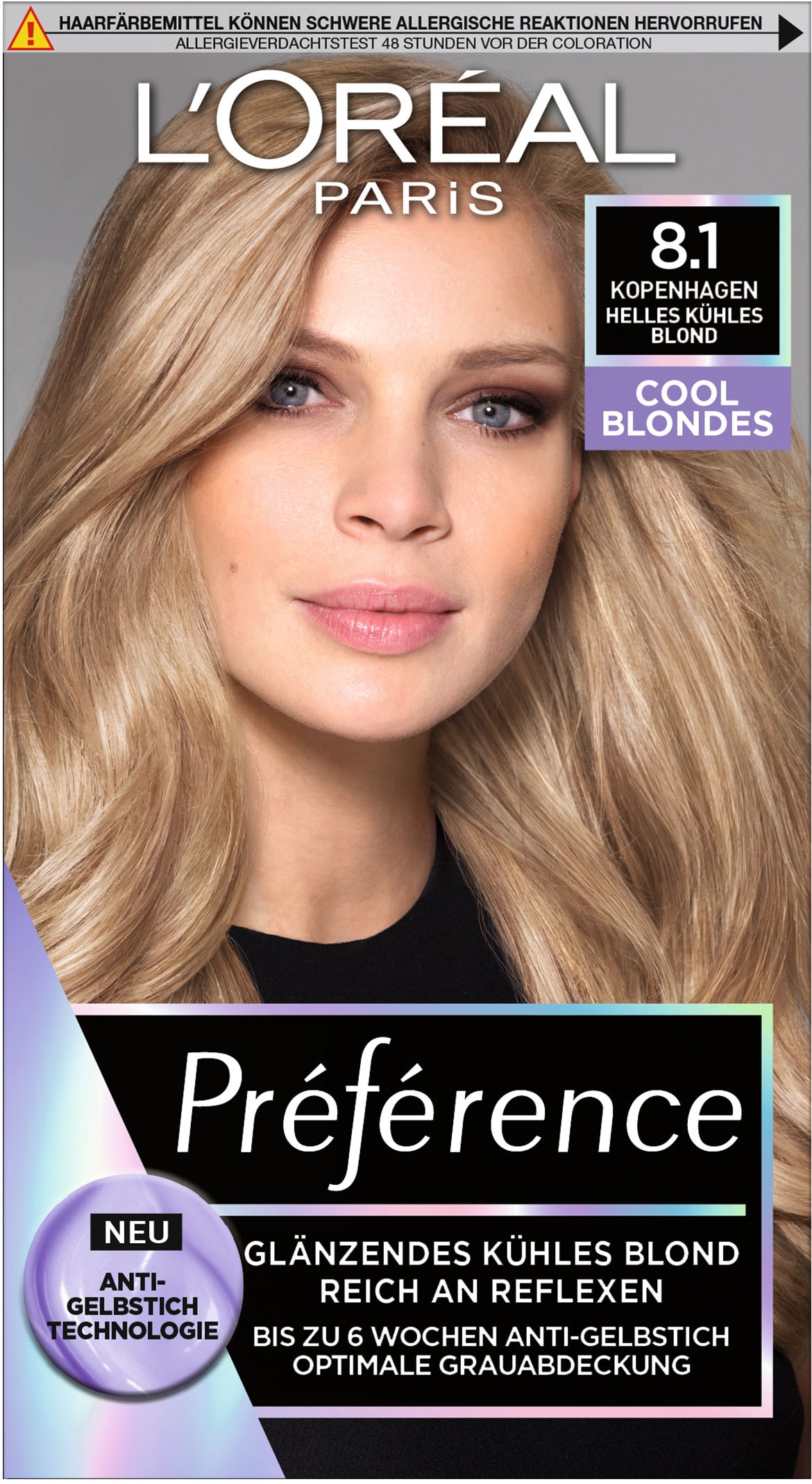 L'ORÉAL PARIS Coloration »Préférence Cool Blondes«, (Packung, 3 tlg.), mit pflegender Formel