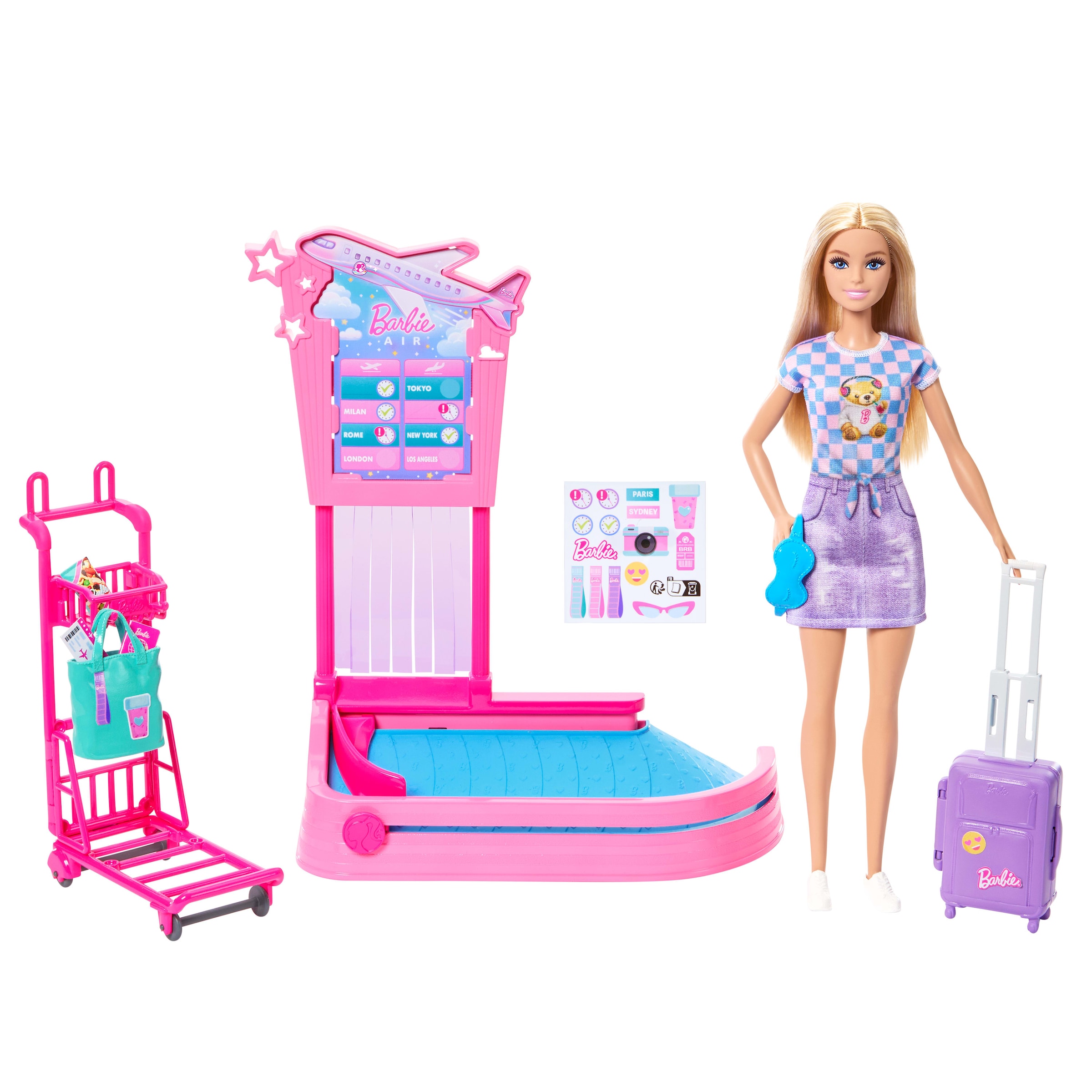 Barbie Anziehpuppe »Barbie Kofferband Spielset mit Puppe Malibu«