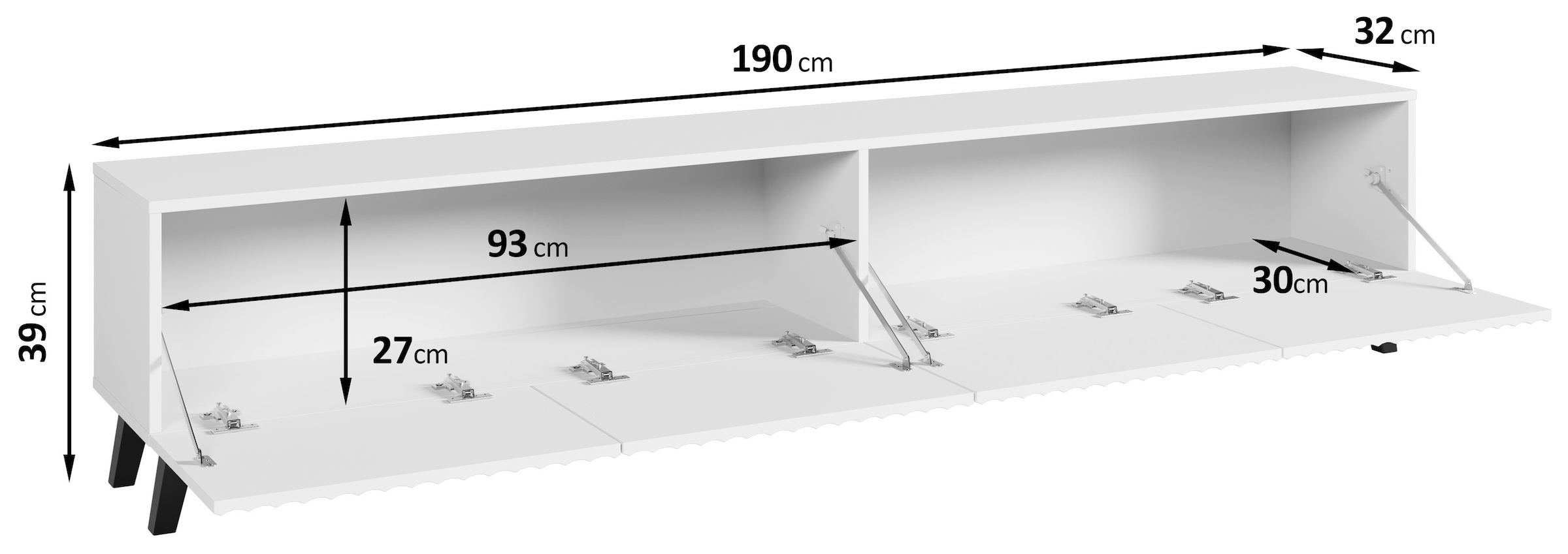 INOSIGN Lowboard »PHUKET«, TV-Board mit Strukturfront, Breite ca. 190 cm