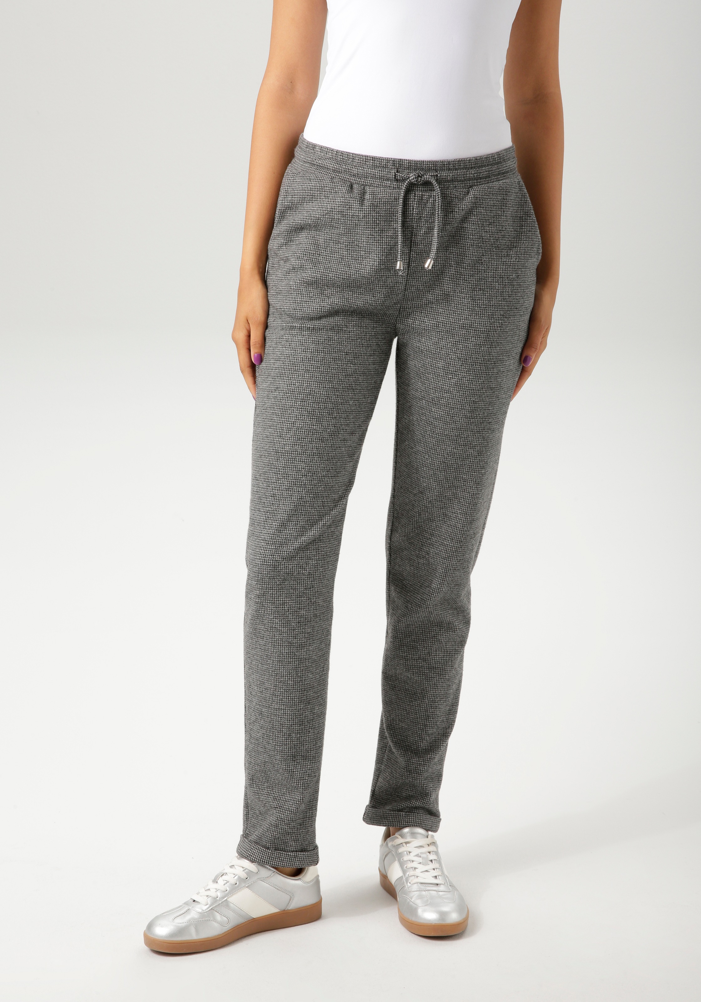 Aniston CASUAL Schlupfhose, im trendigen Hahnentritt-Muster - NEUE KOLLEKTION