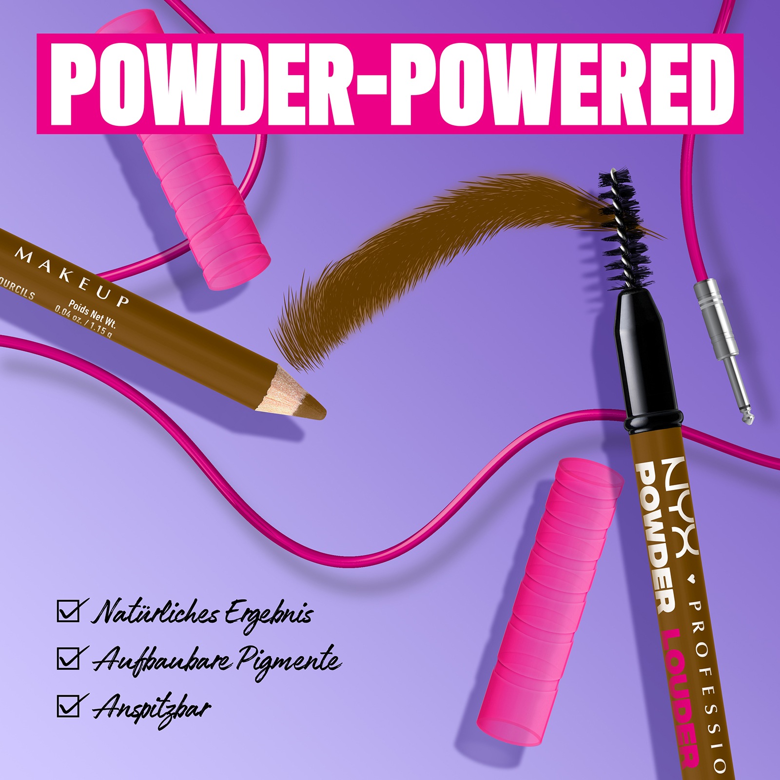 NYX Augenbrauenpflege »Powder Louder Brow Pencil«, mit Mikrofiber