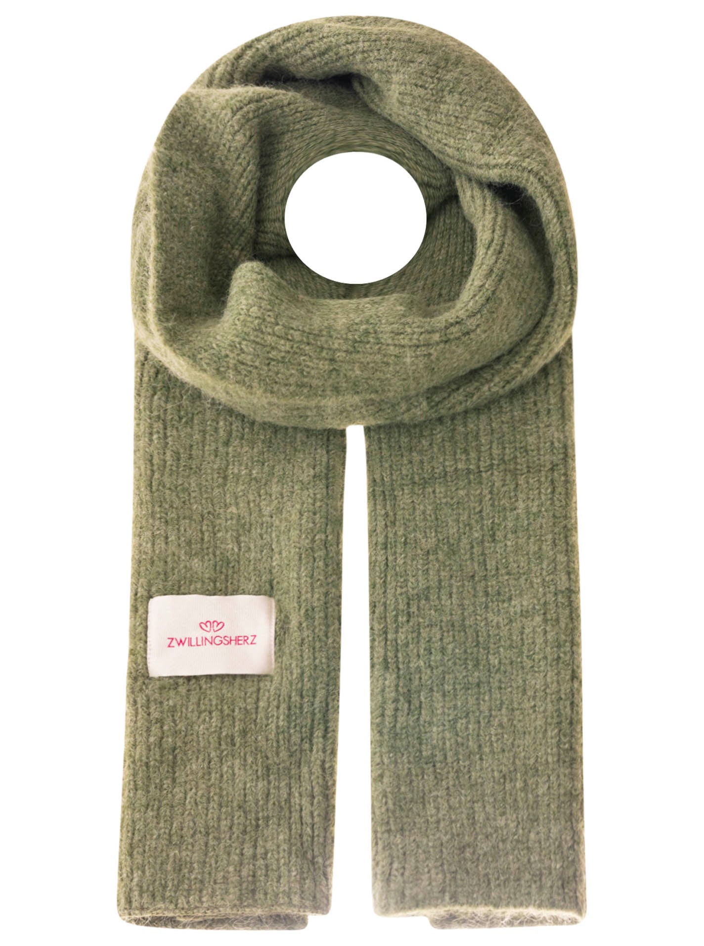 Zwillingsherz Strickschal »"Zwillingsherz Patch"« gerippt, mit Wolle und Patch