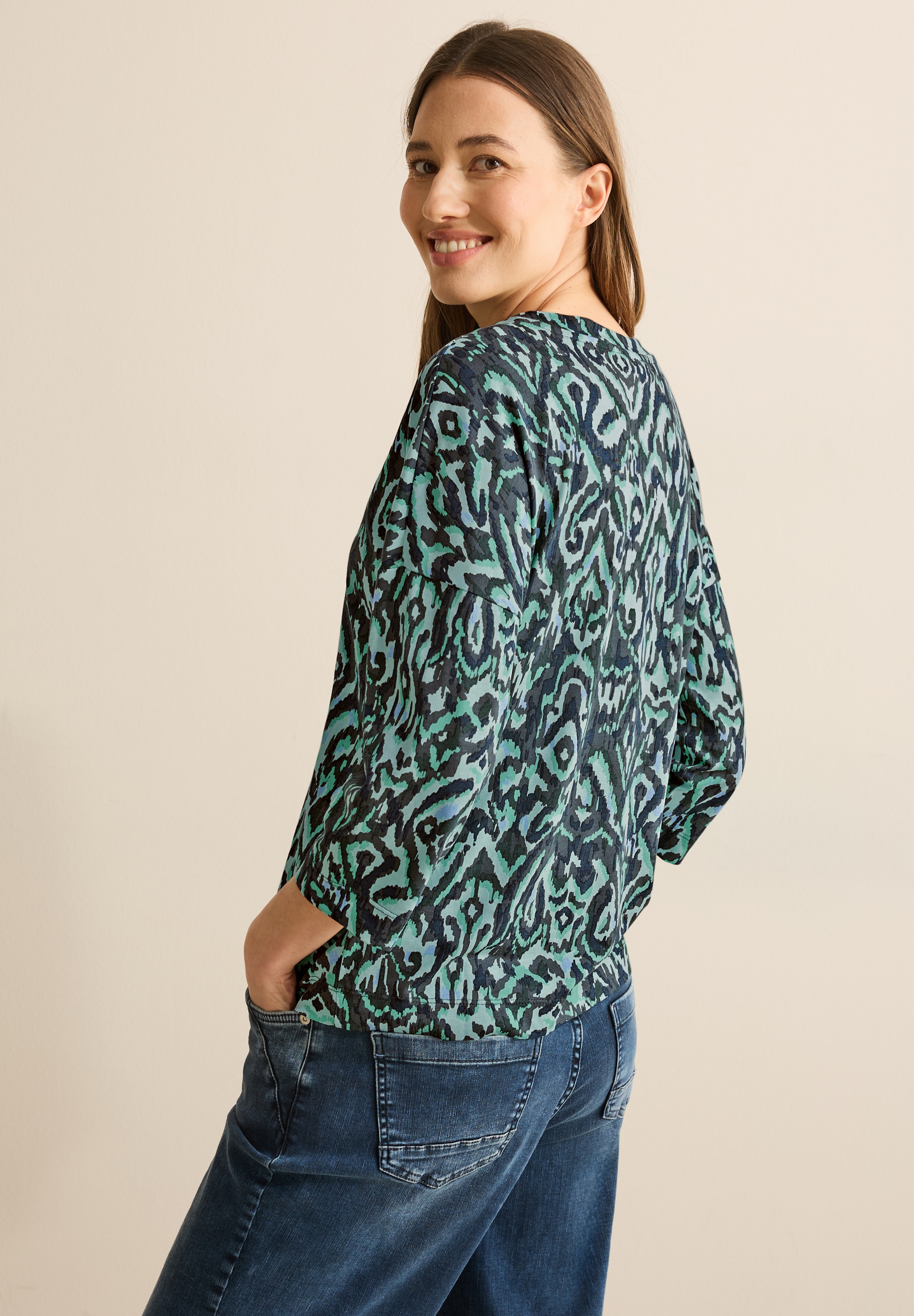 Cecil 3/4-Arm-Shirt, mit All-Over Print