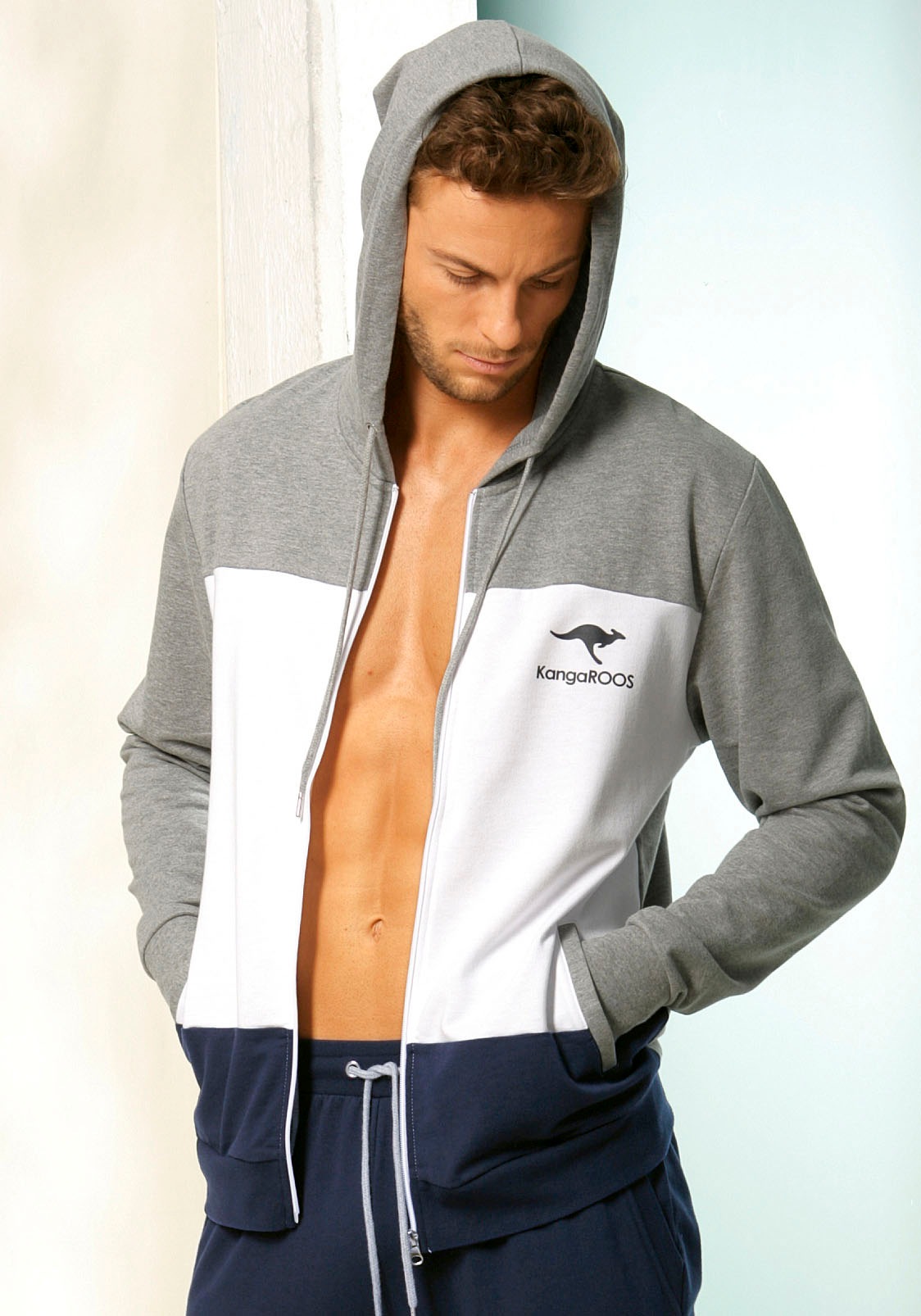 KangaROOS Kapuzensweatjacke, im Colourblock Design